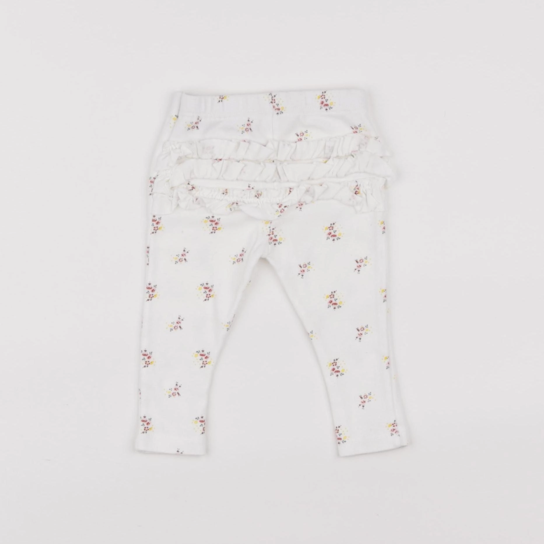 Petit Bateau - legging volants au dos blanc - 6 mois