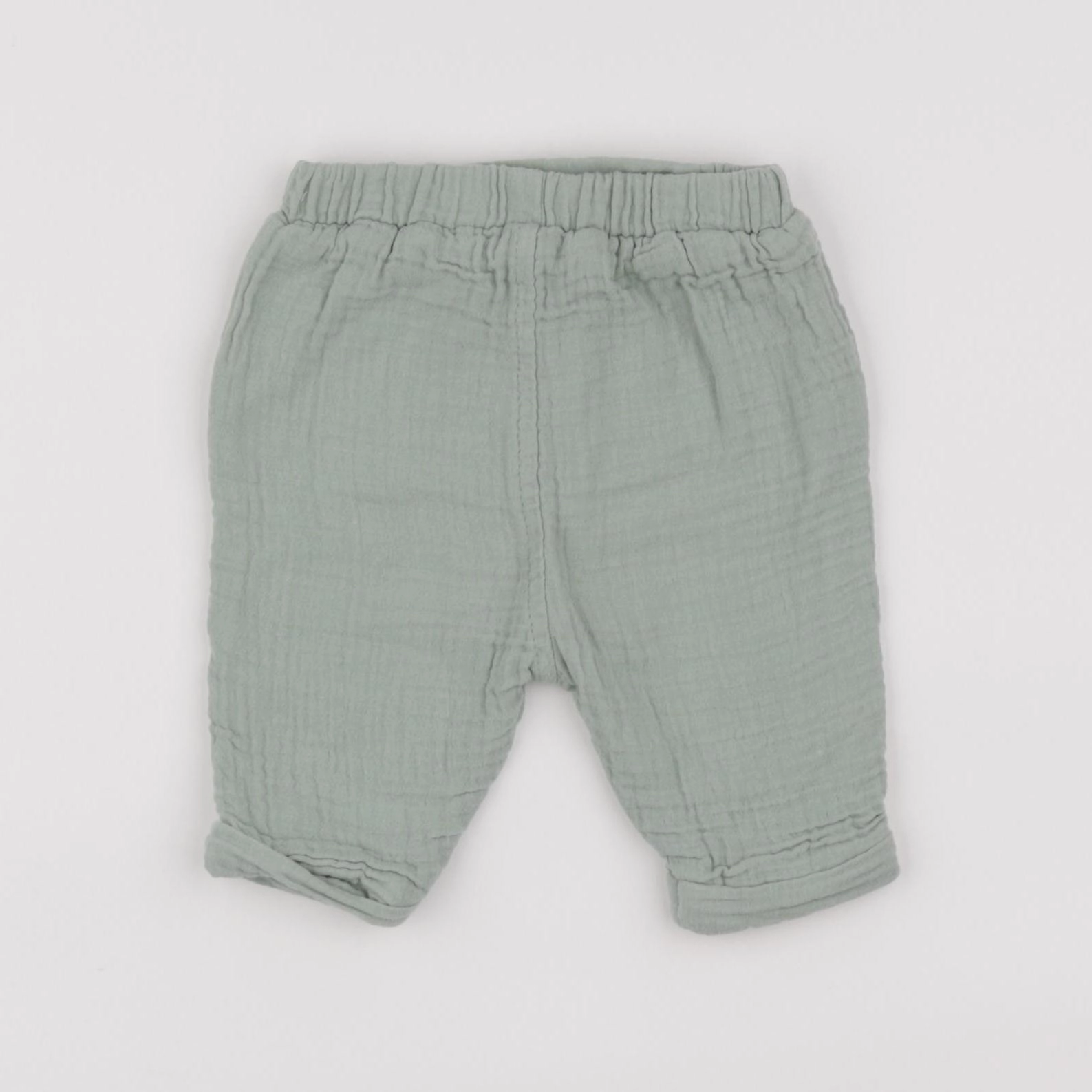 Vertbaudet - pantalon vert - 6/9 mois