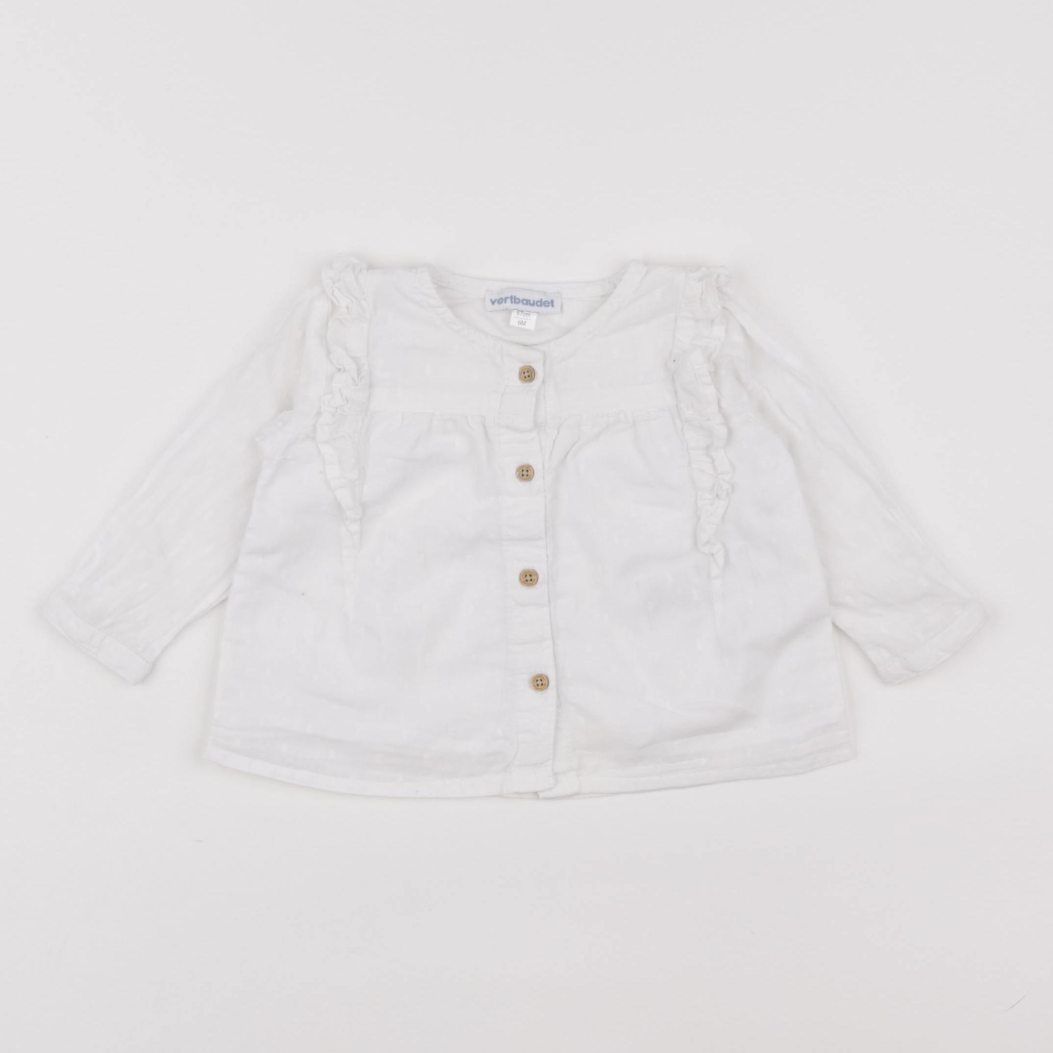 Vertbaudet - blouse blanc - 6 mois