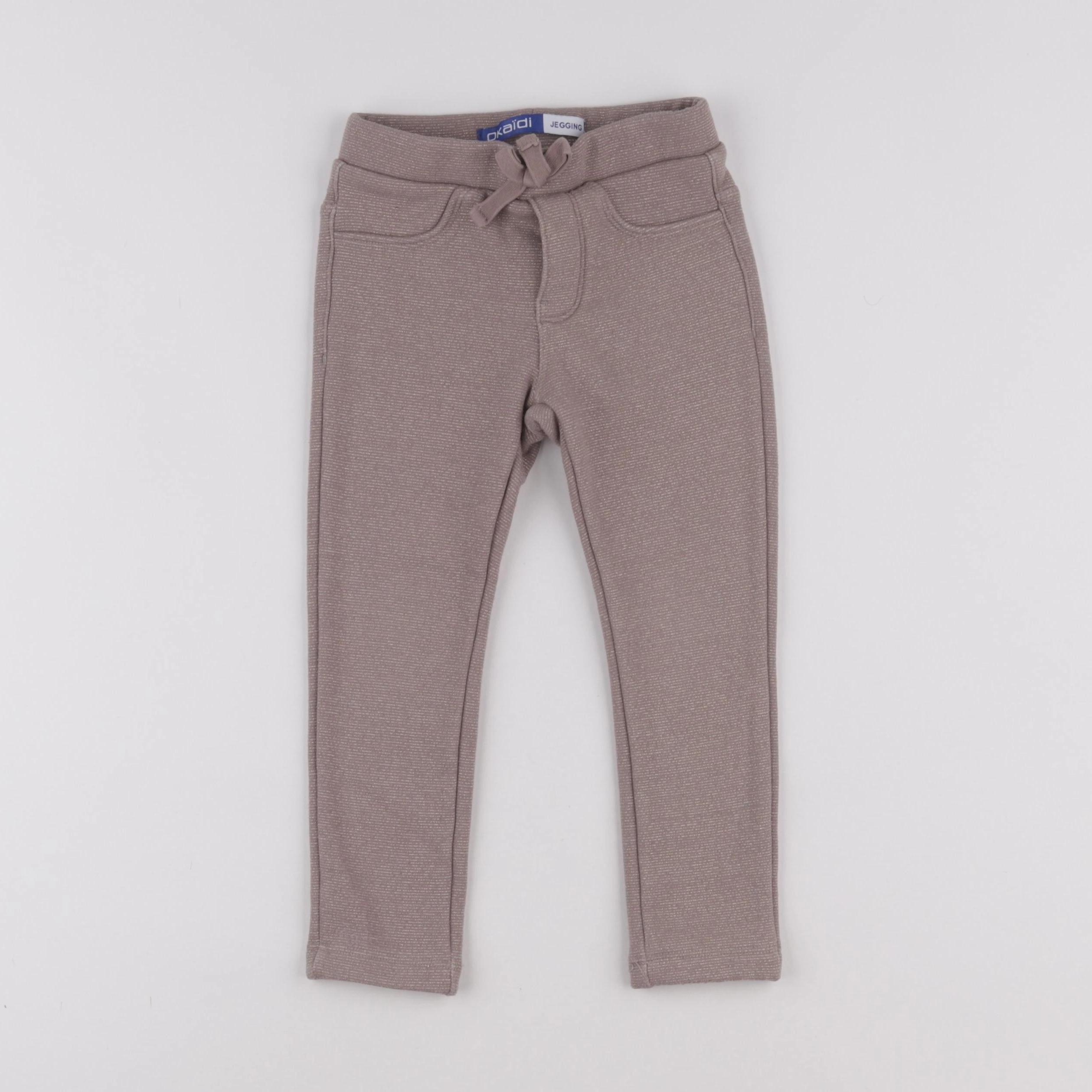 Okaidi - jegging doublé taupe, or - 3 ans