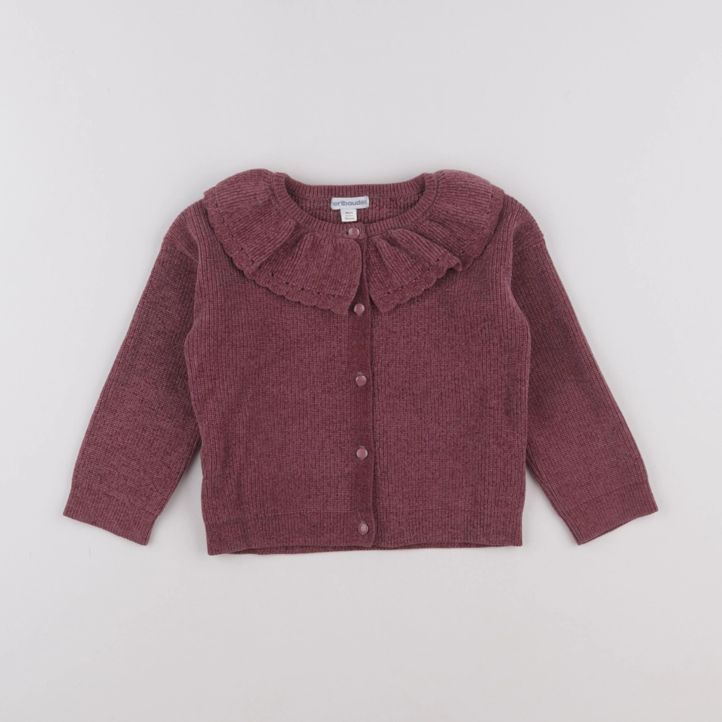 Vertbaudet - gilet violet - 3 ans