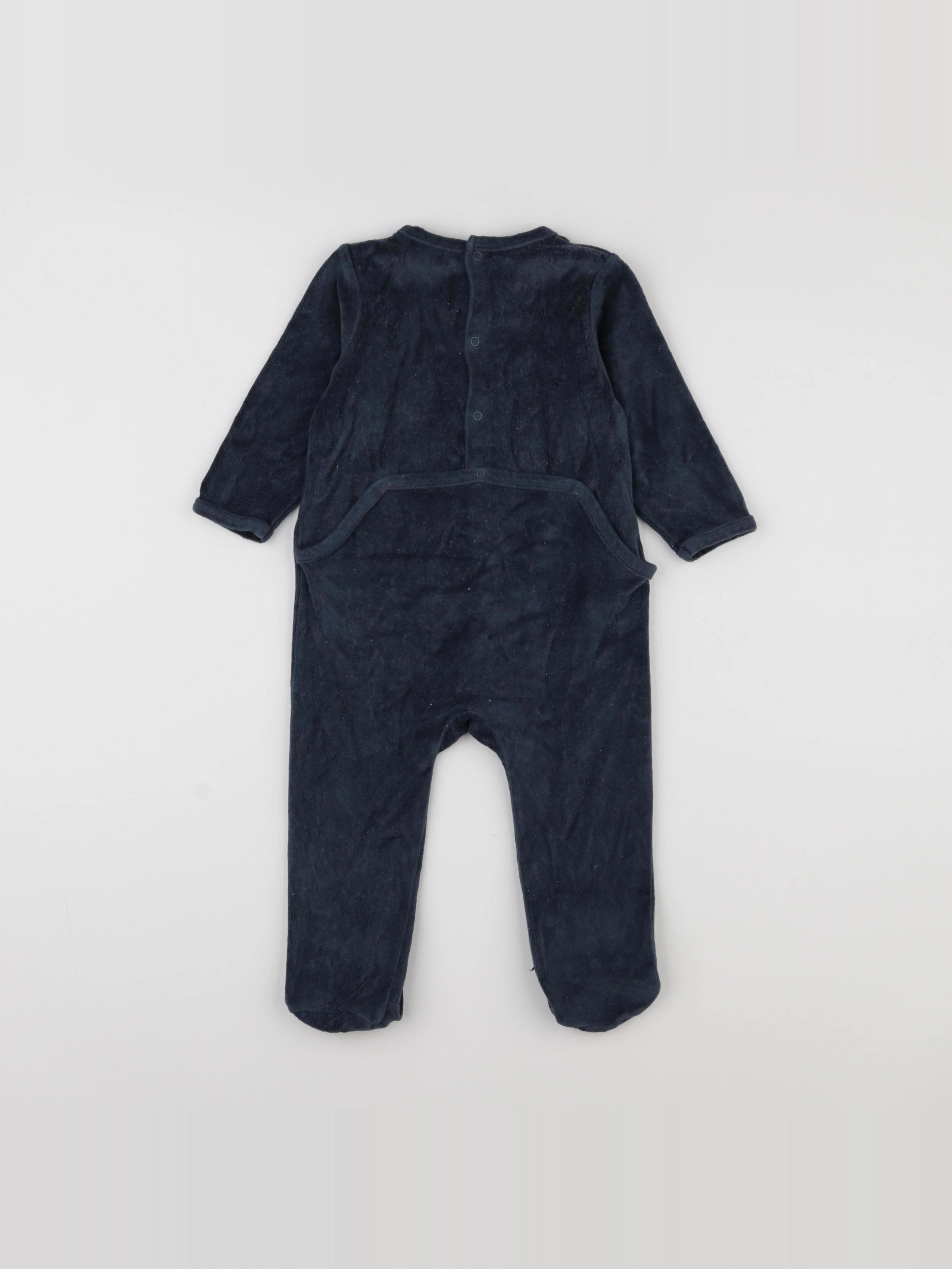 Vertbaudet - pyjama velours bleu - 18 mois