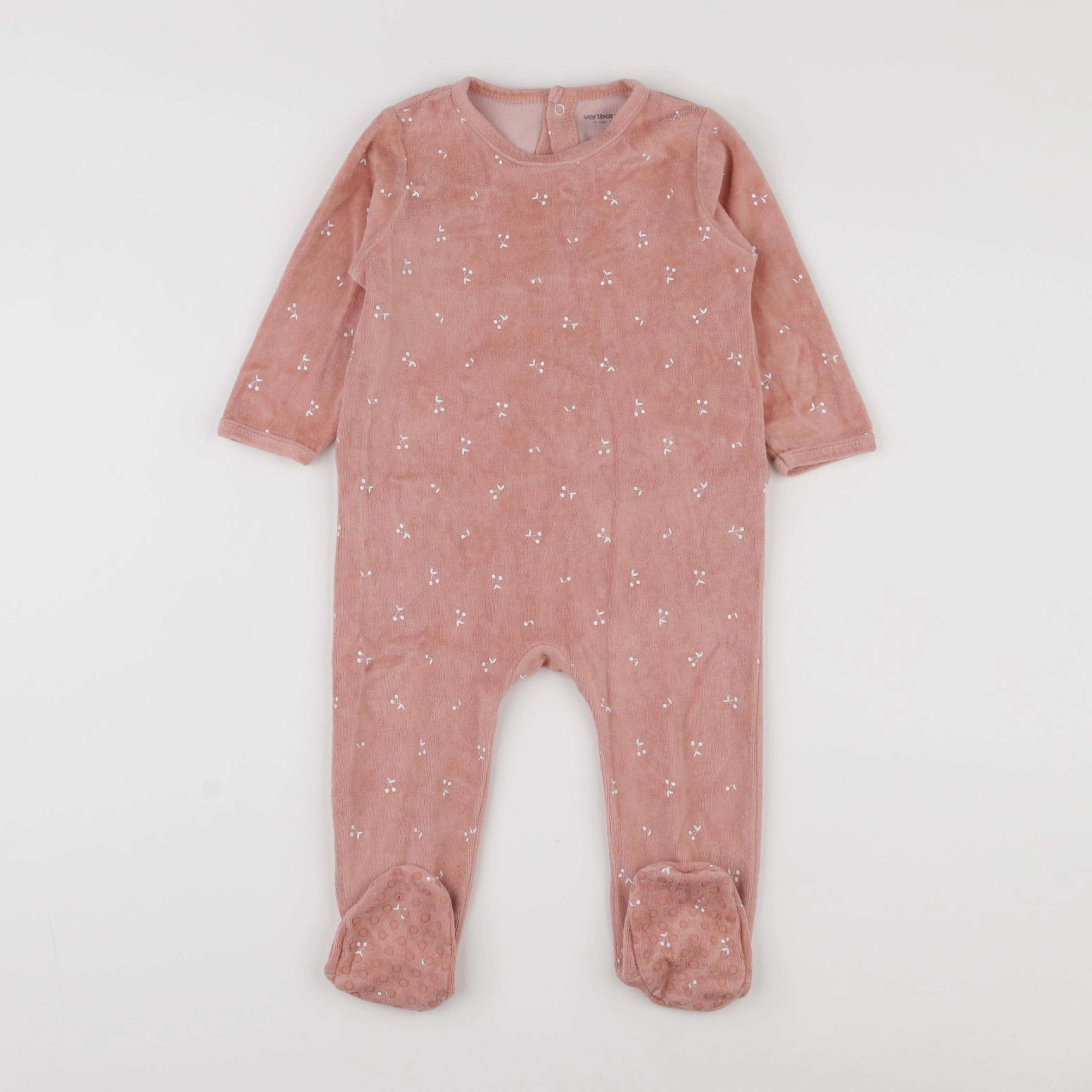 Vertbaudet - pyjama velours rose - 18 mois