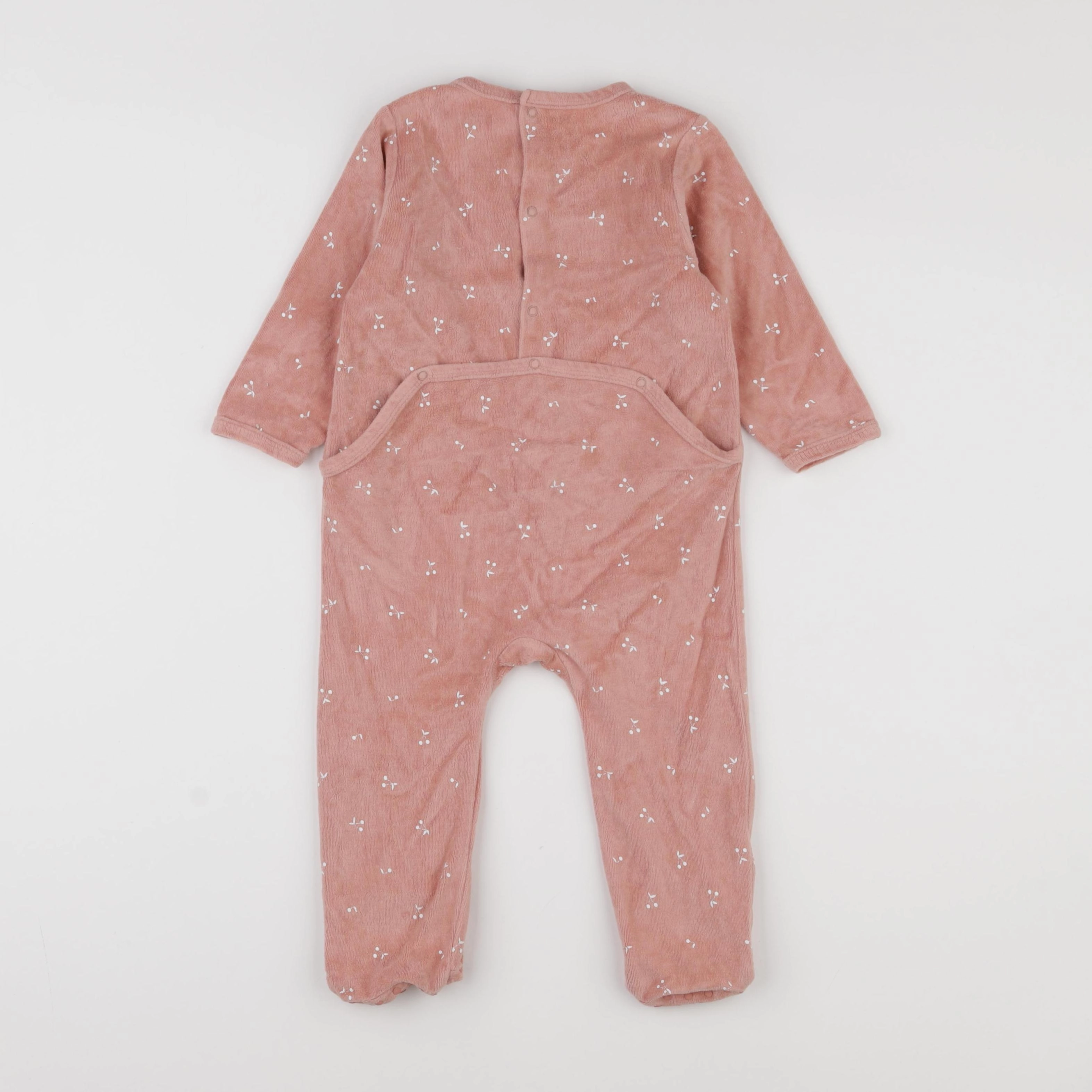 Vertbaudet - pyjama velours rose - 18 mois