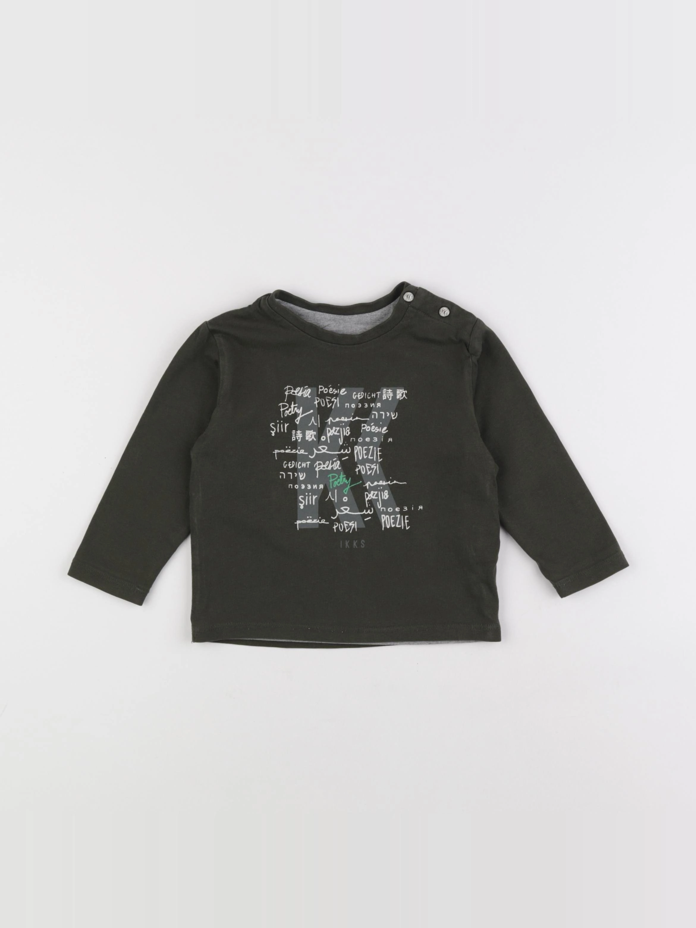 IKKS - tee-shirt réversible vert - 18 mois