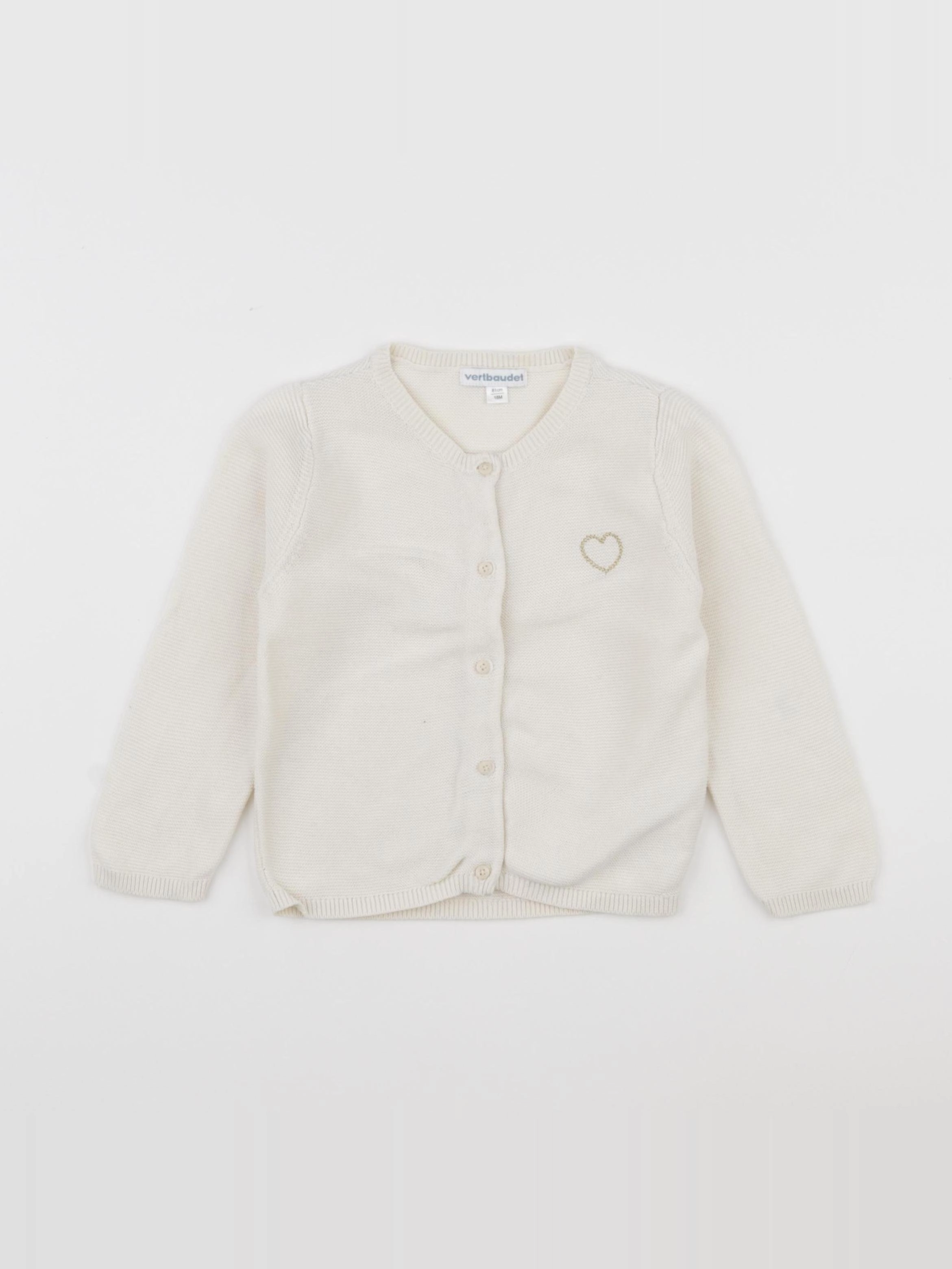 Vertbaudet - gilet blanc - 18 mois