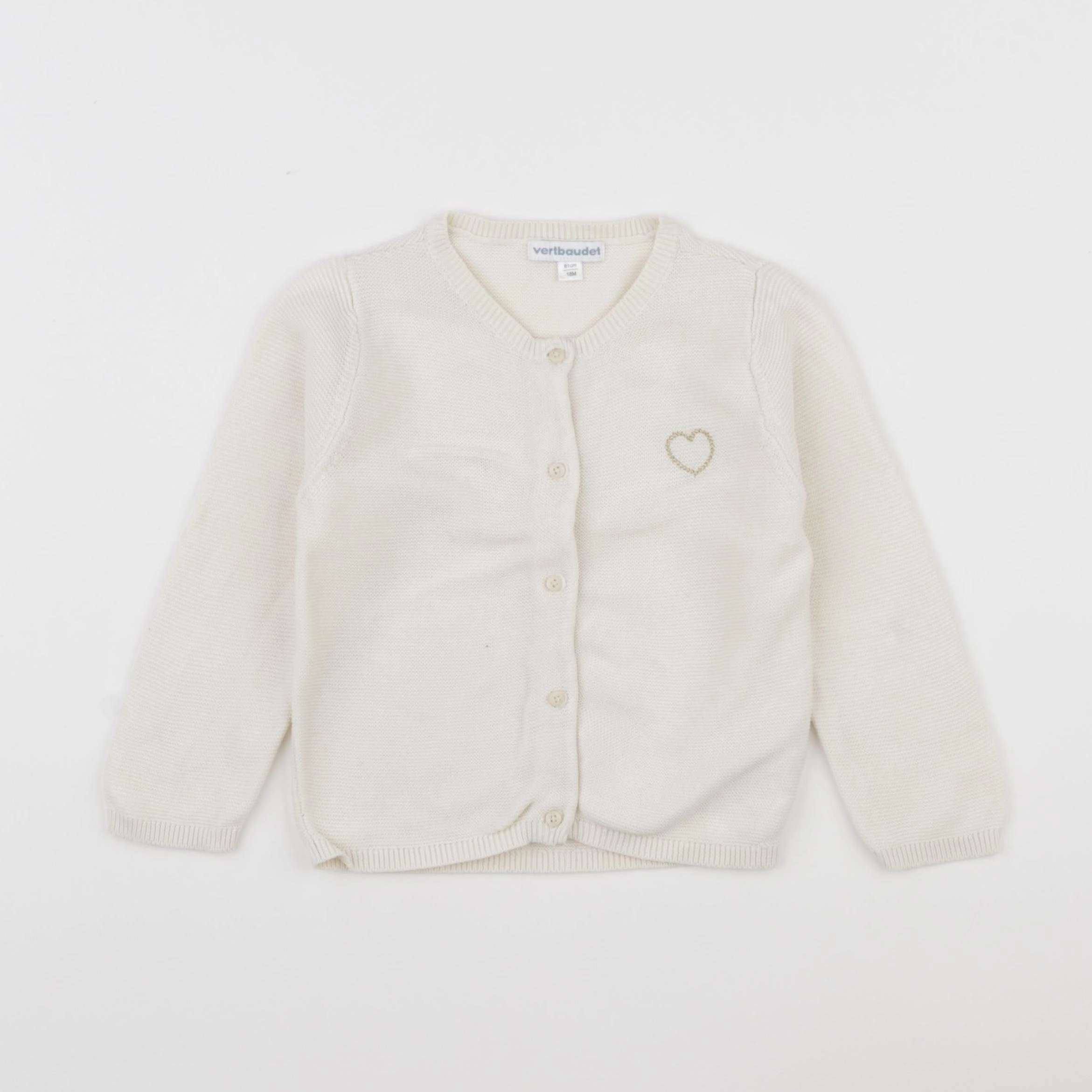 Vertbaudet - gilet blanc - 18 mois