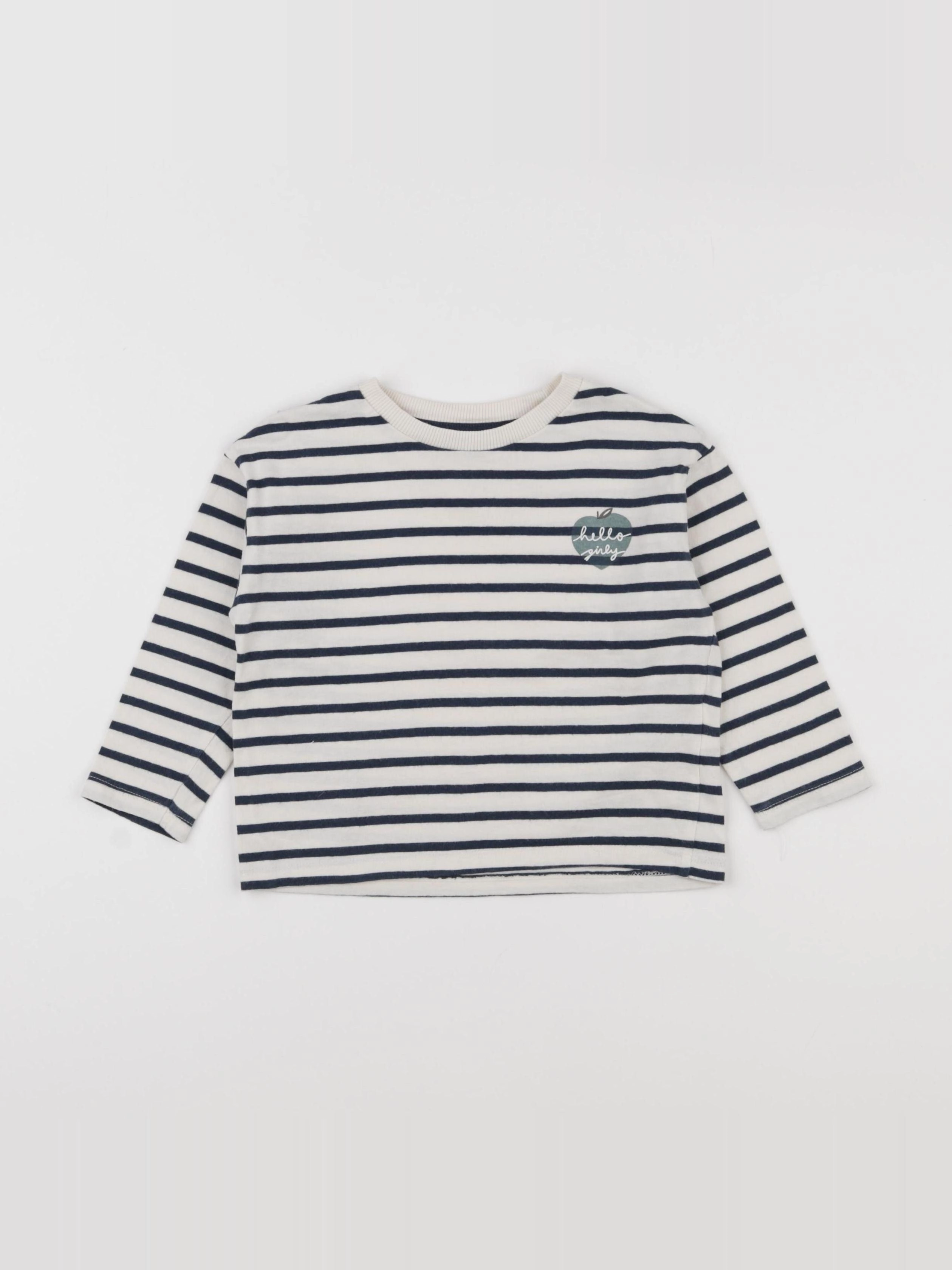 Vertbaudet - tee-shirt blanc, bleu - 3 ans
