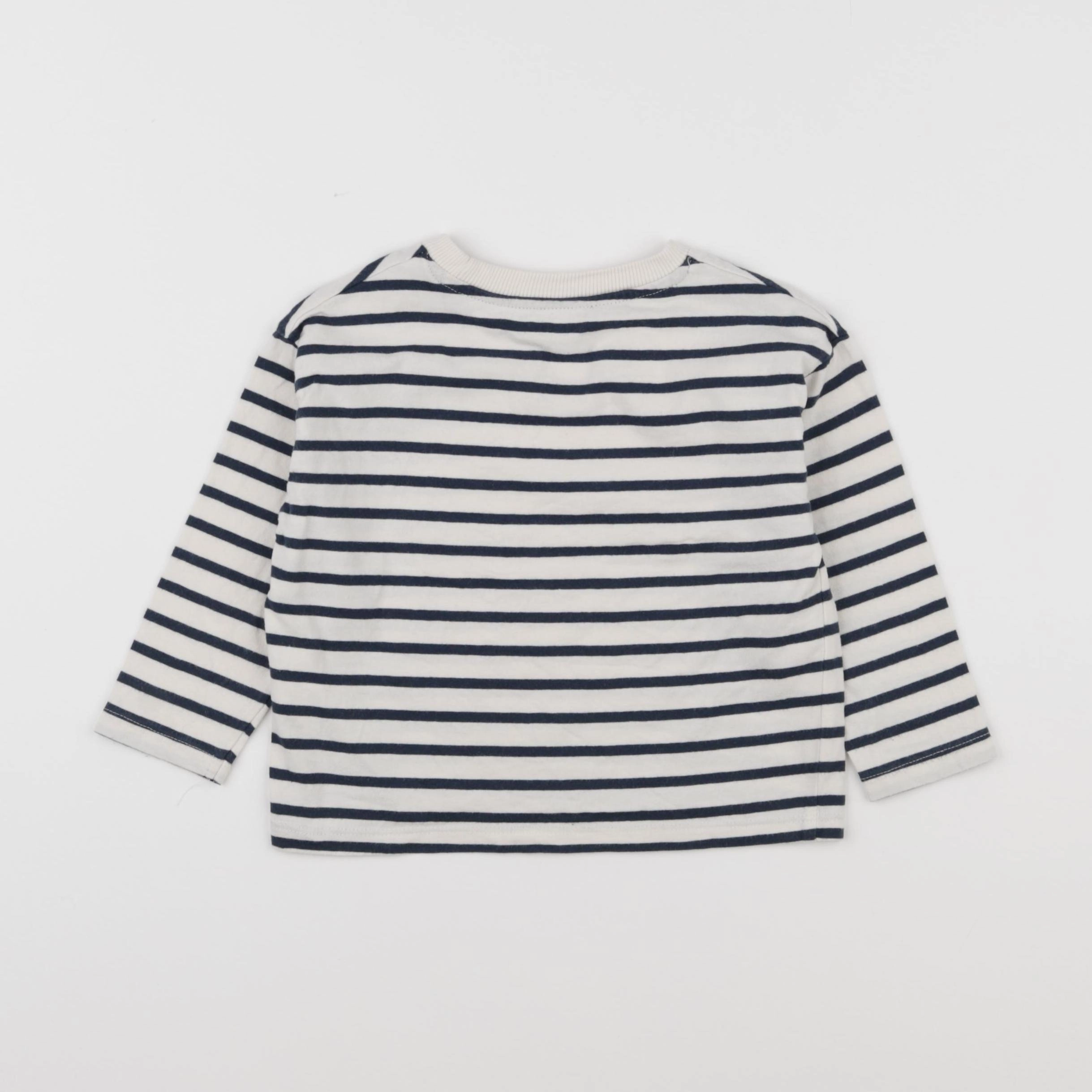 Vertbaudet - tee-shirt blanc, bleu - 3 ans