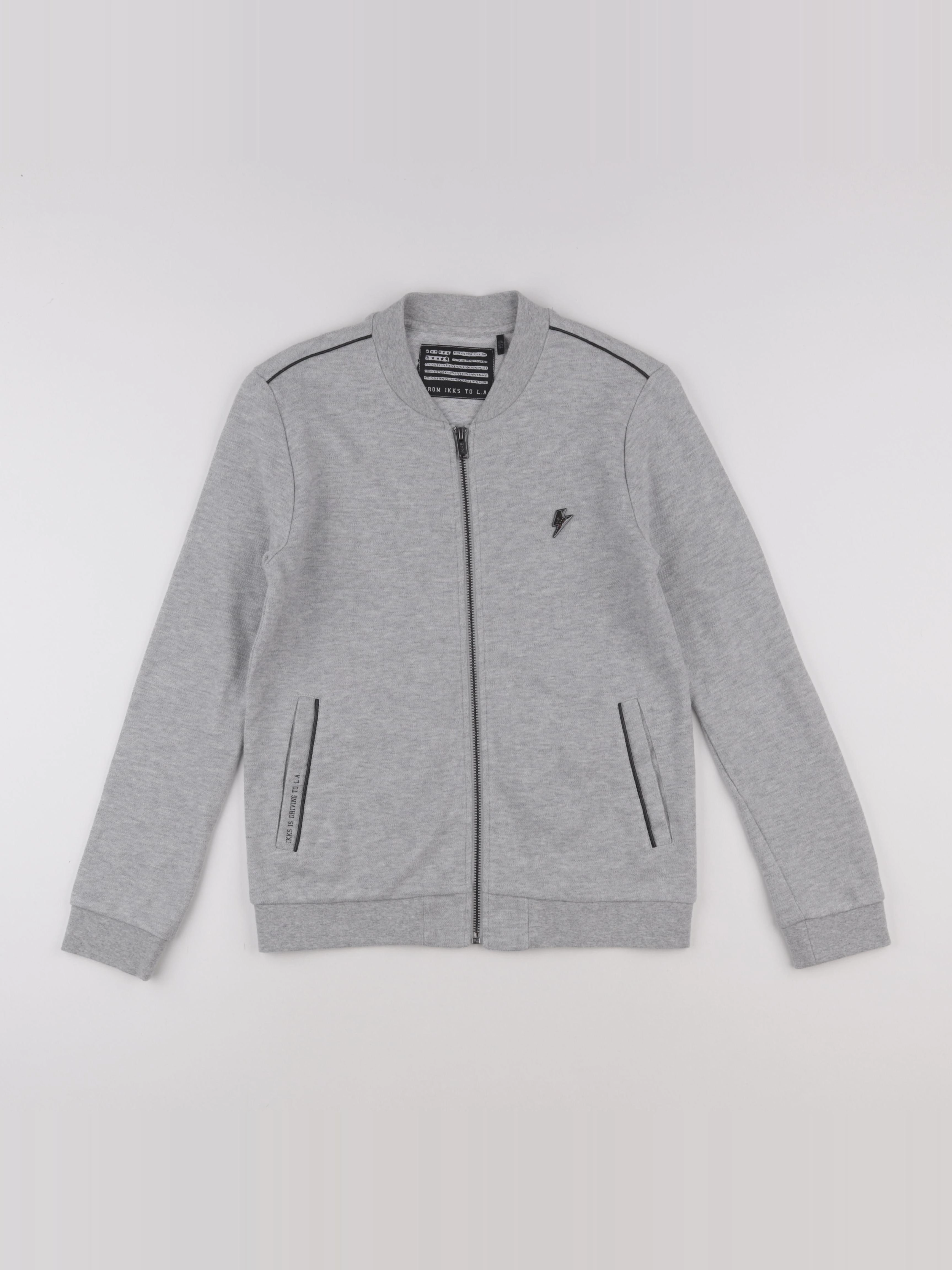 IKKS - sweat imprimé au dos gris - 12 ans