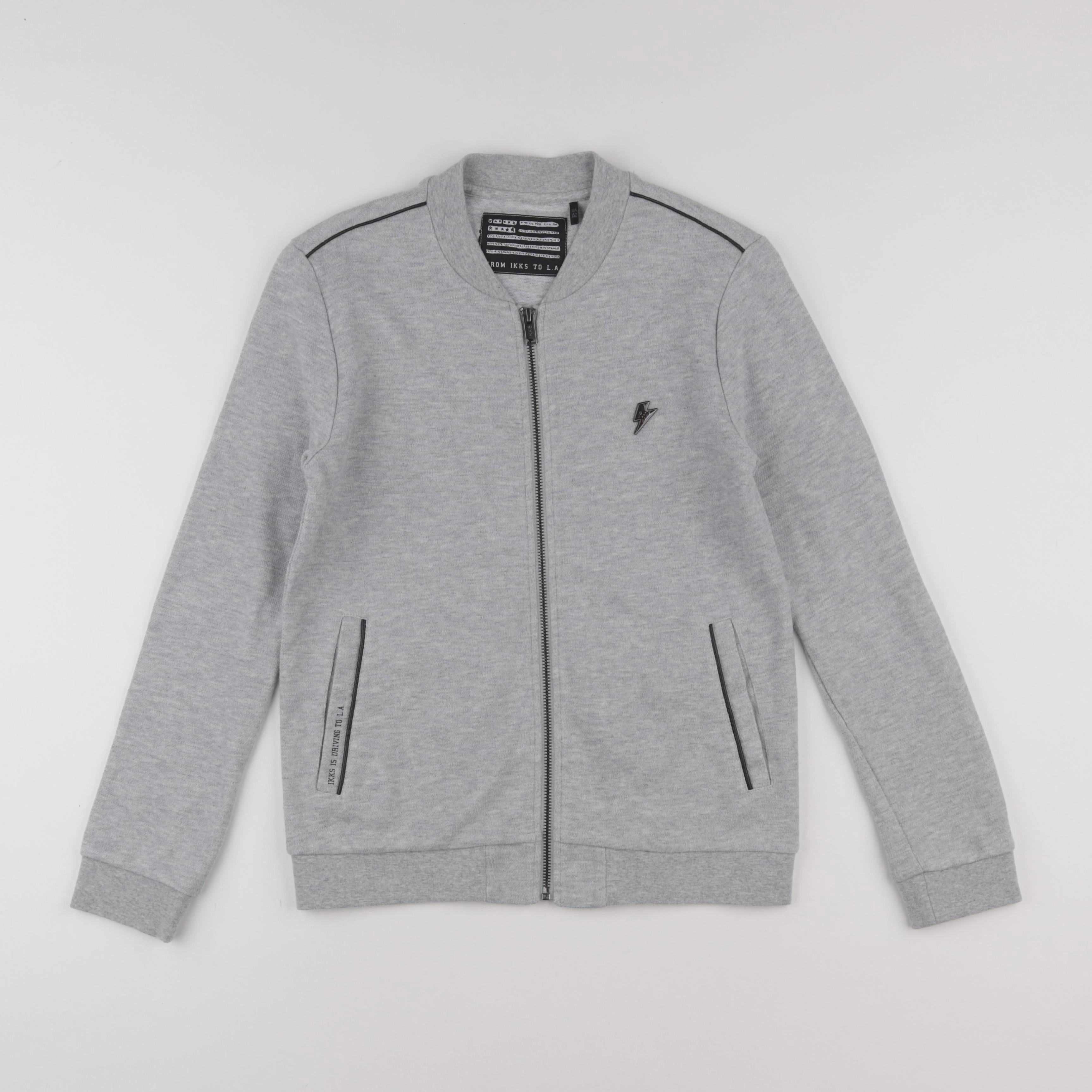IKKS - sweat imprimé au dos gris - 12 ans