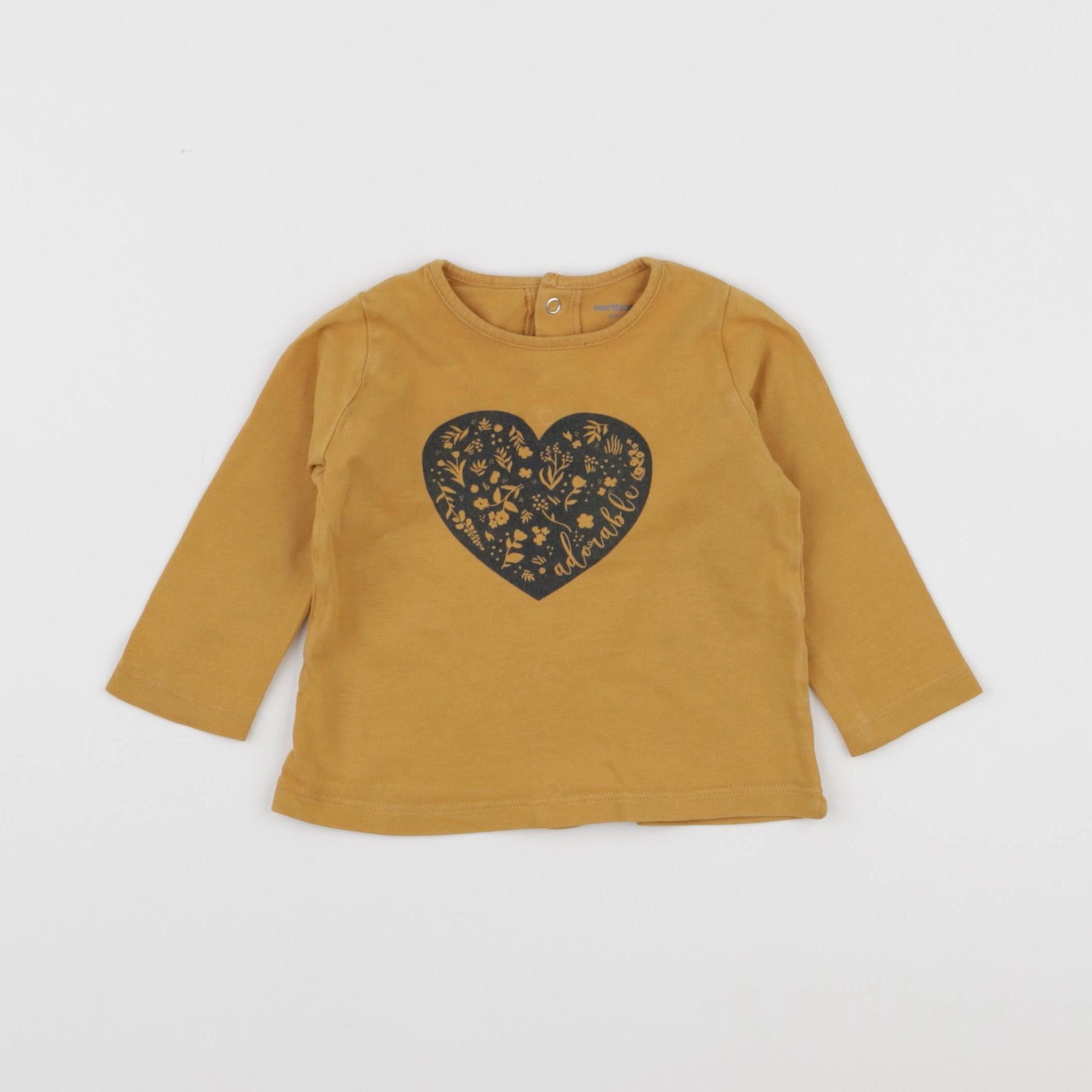 Vertbaudet - tee-shirt jaune - 6 mois