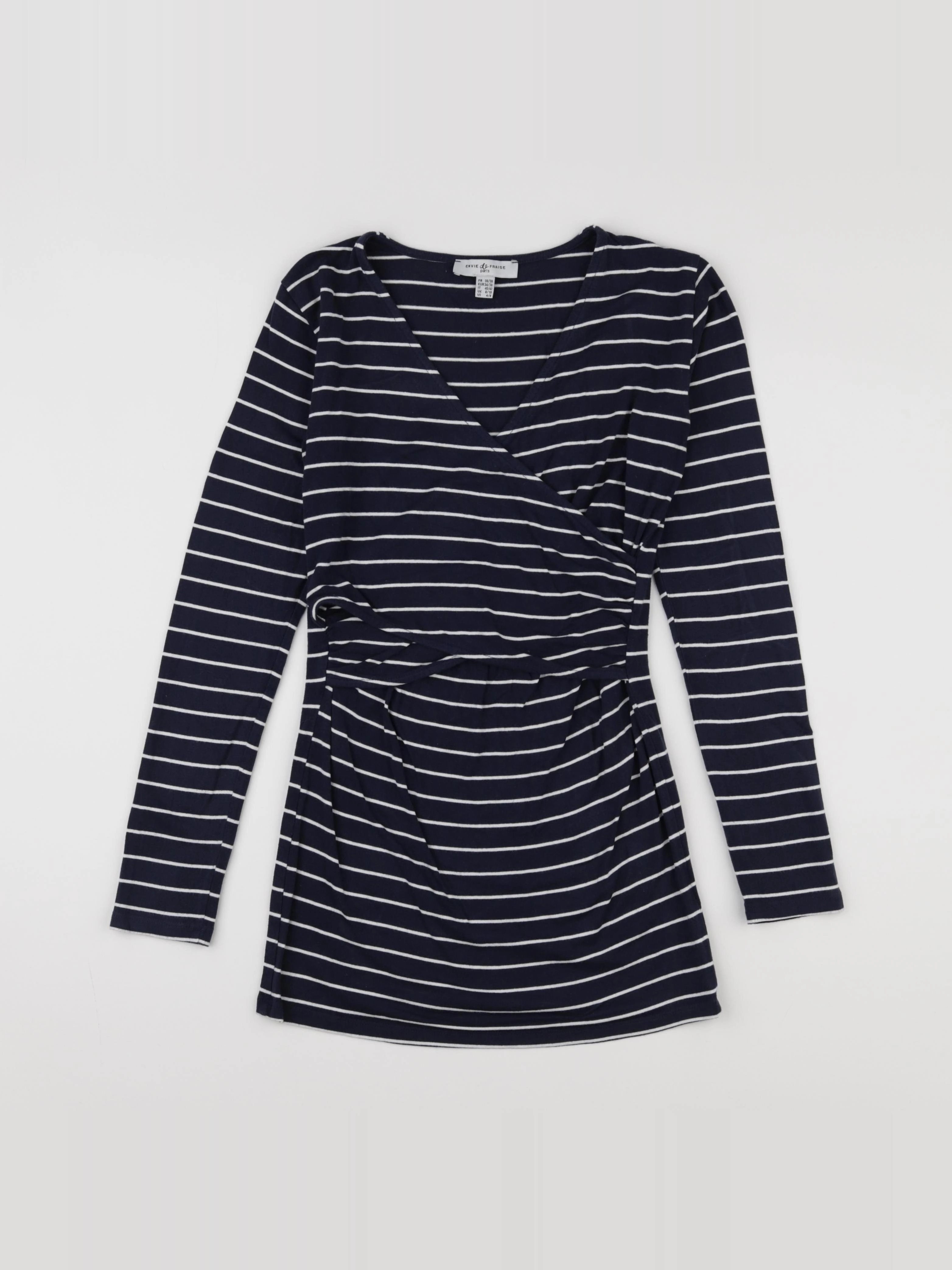 Envie de fraise - tee-shirt allaitement bleu, blanc - 36 à 38