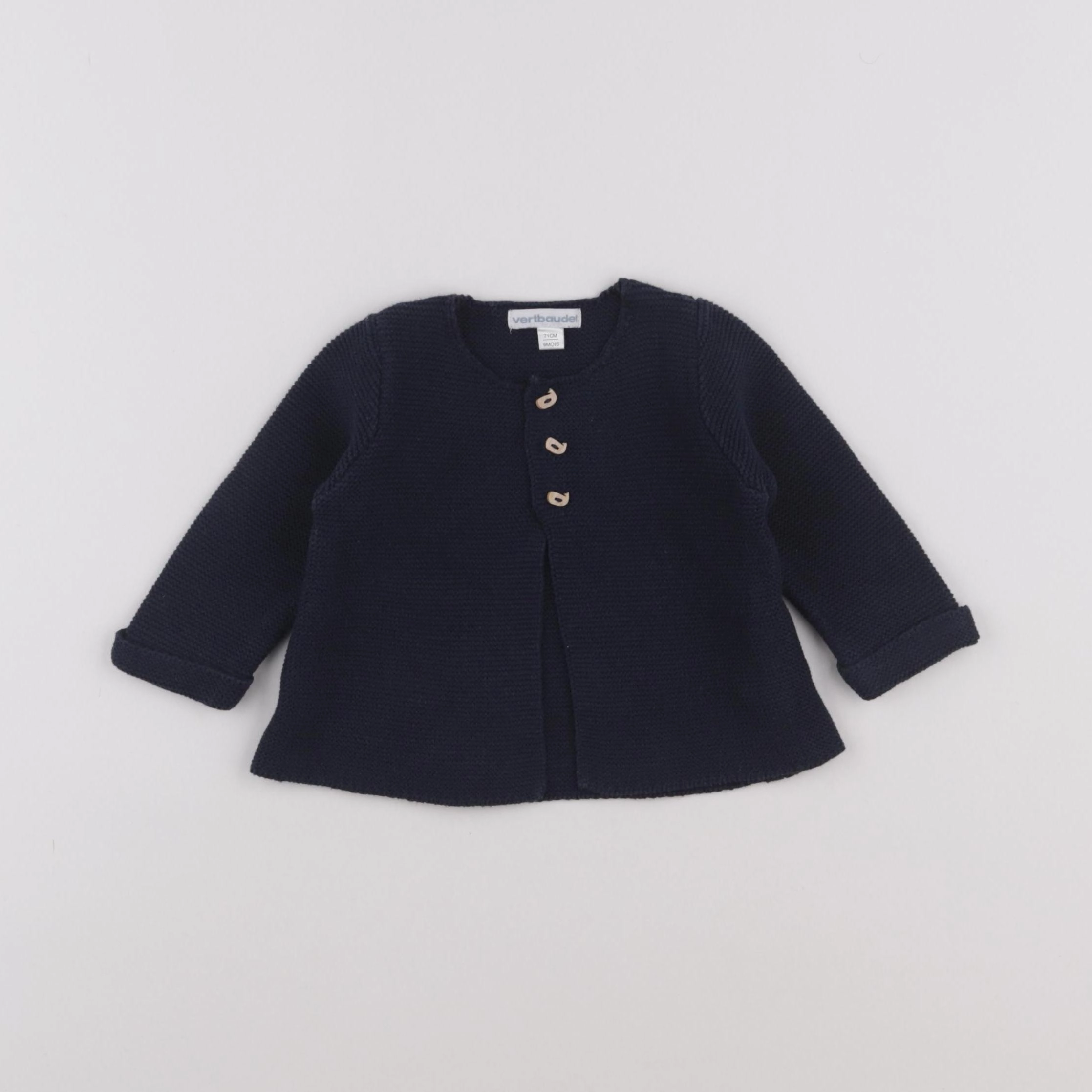 Vertbaudet - gilet bleu - 9 mois