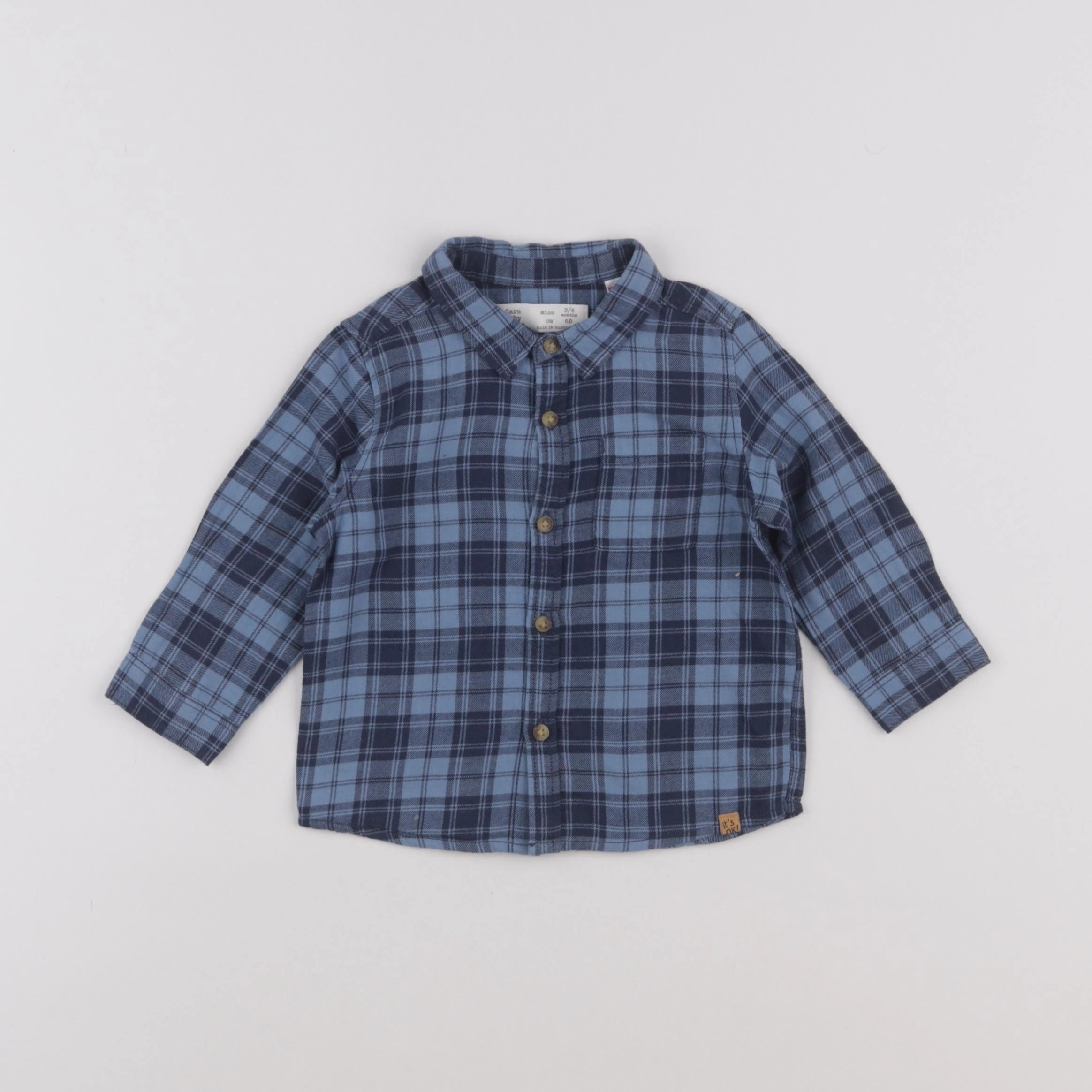 Zara - chemise bleu - 3/6 mois