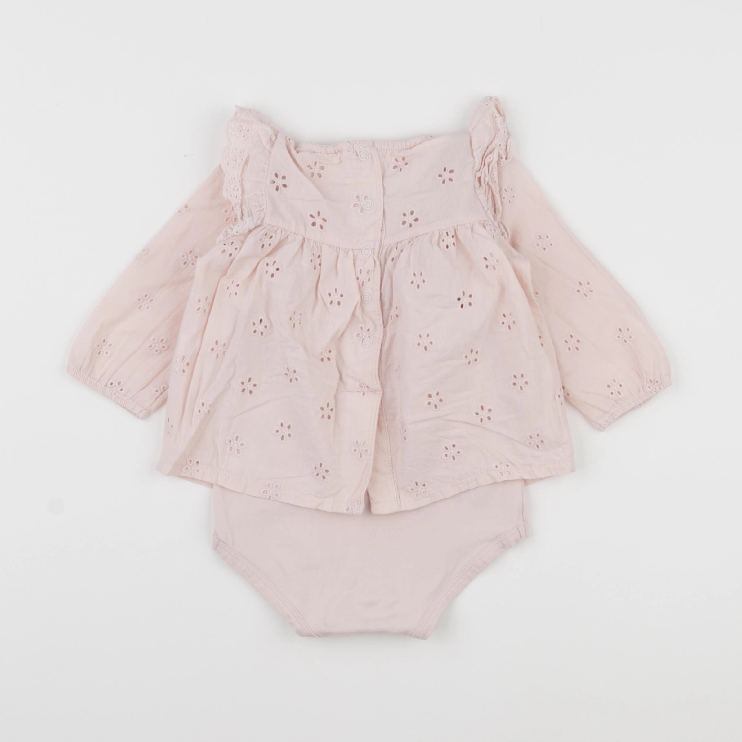 Vertbaudet - body blouse rose - 12 mois