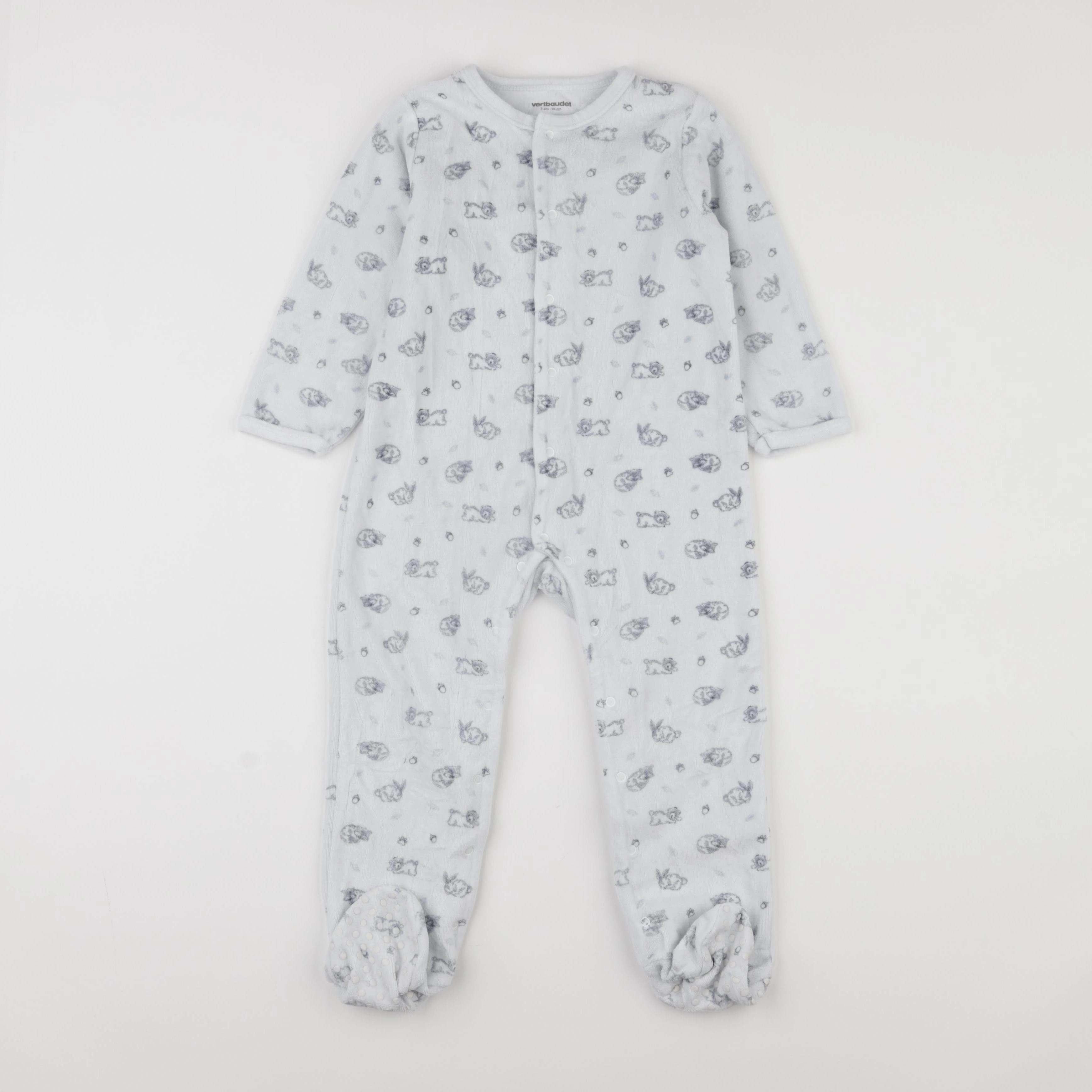 Vertbaudet - pyjama velours bleu - 3 ans