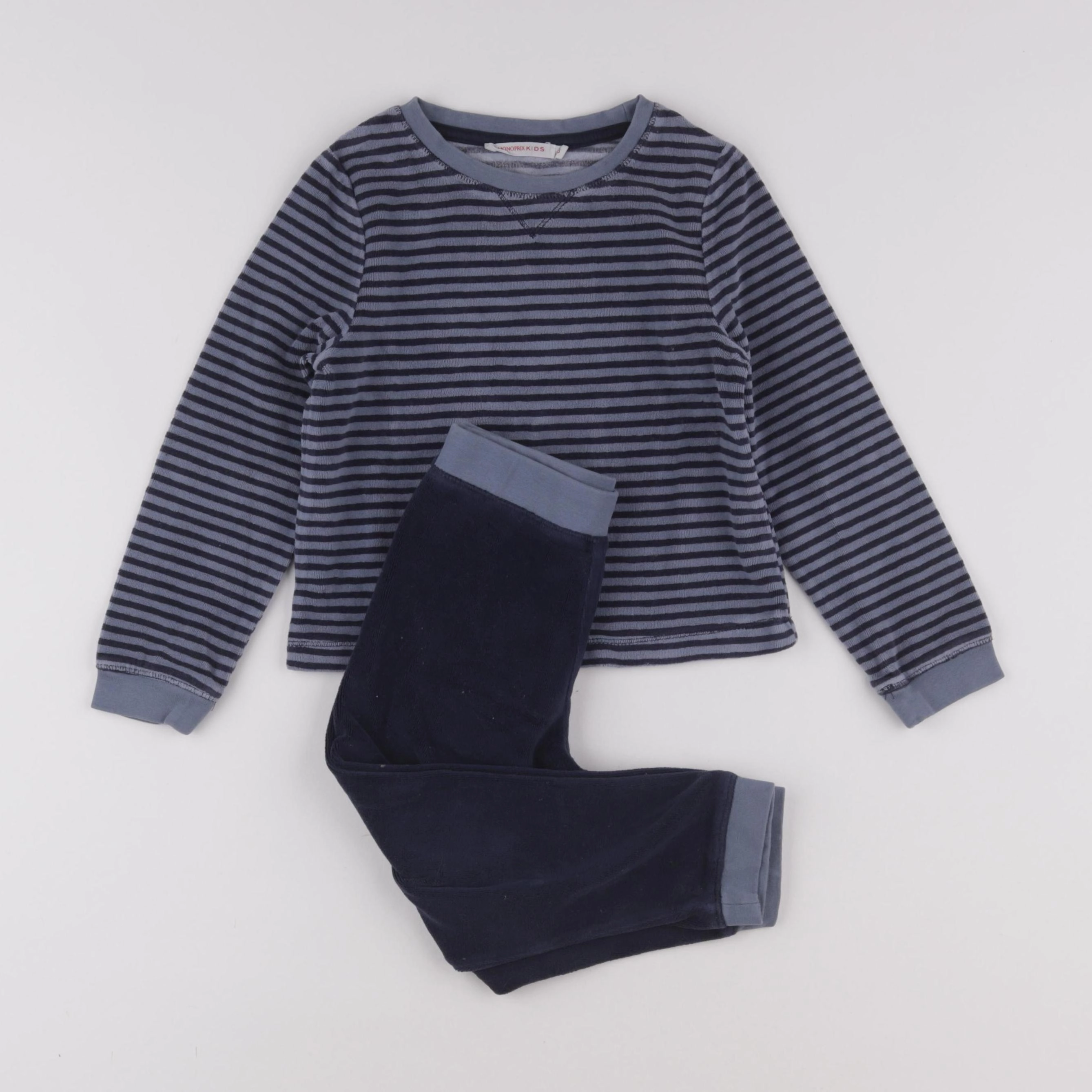 Monoprix - pyjama velours bleu - 3 ans