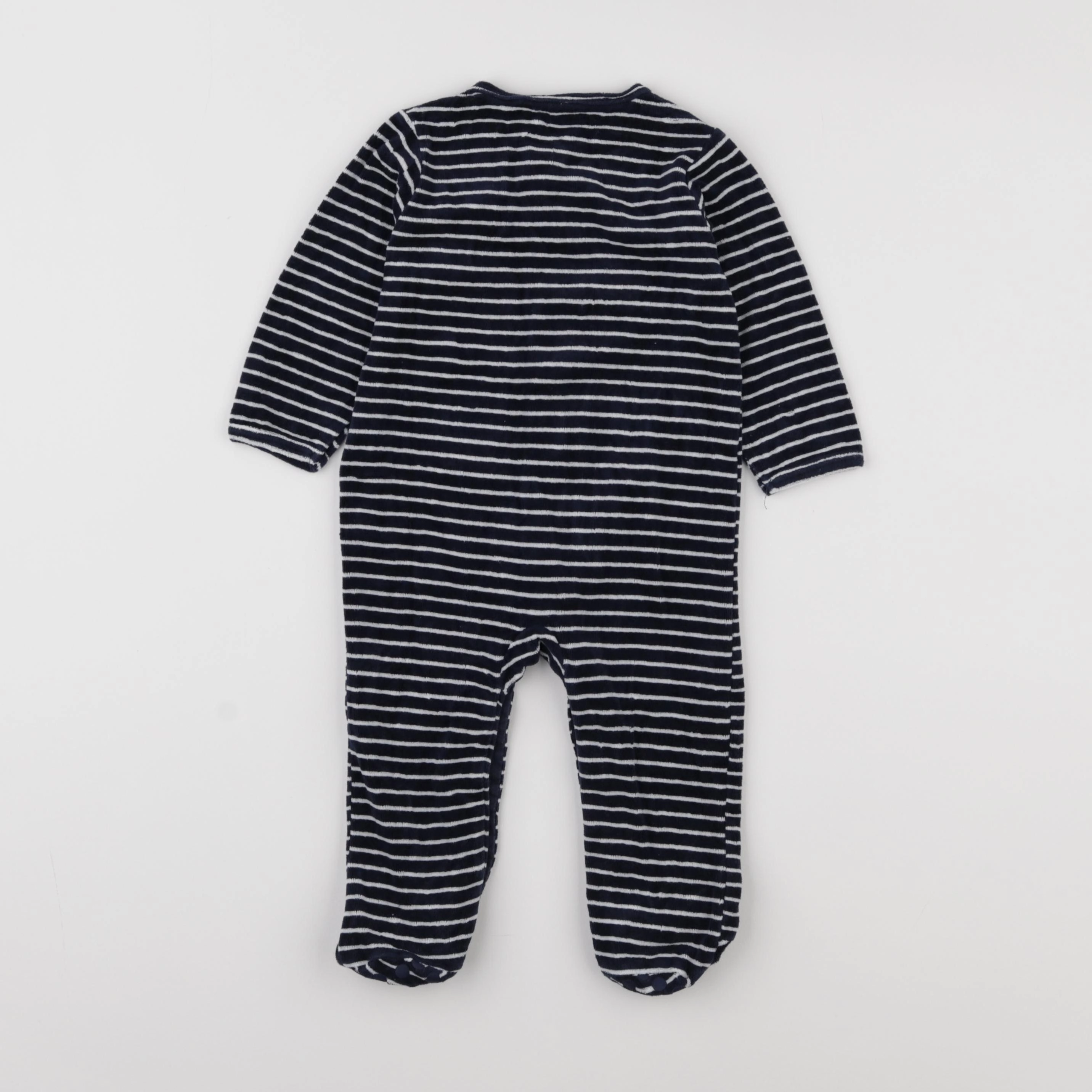 Vertbaudet - pyjama velours bleu - 12 mois