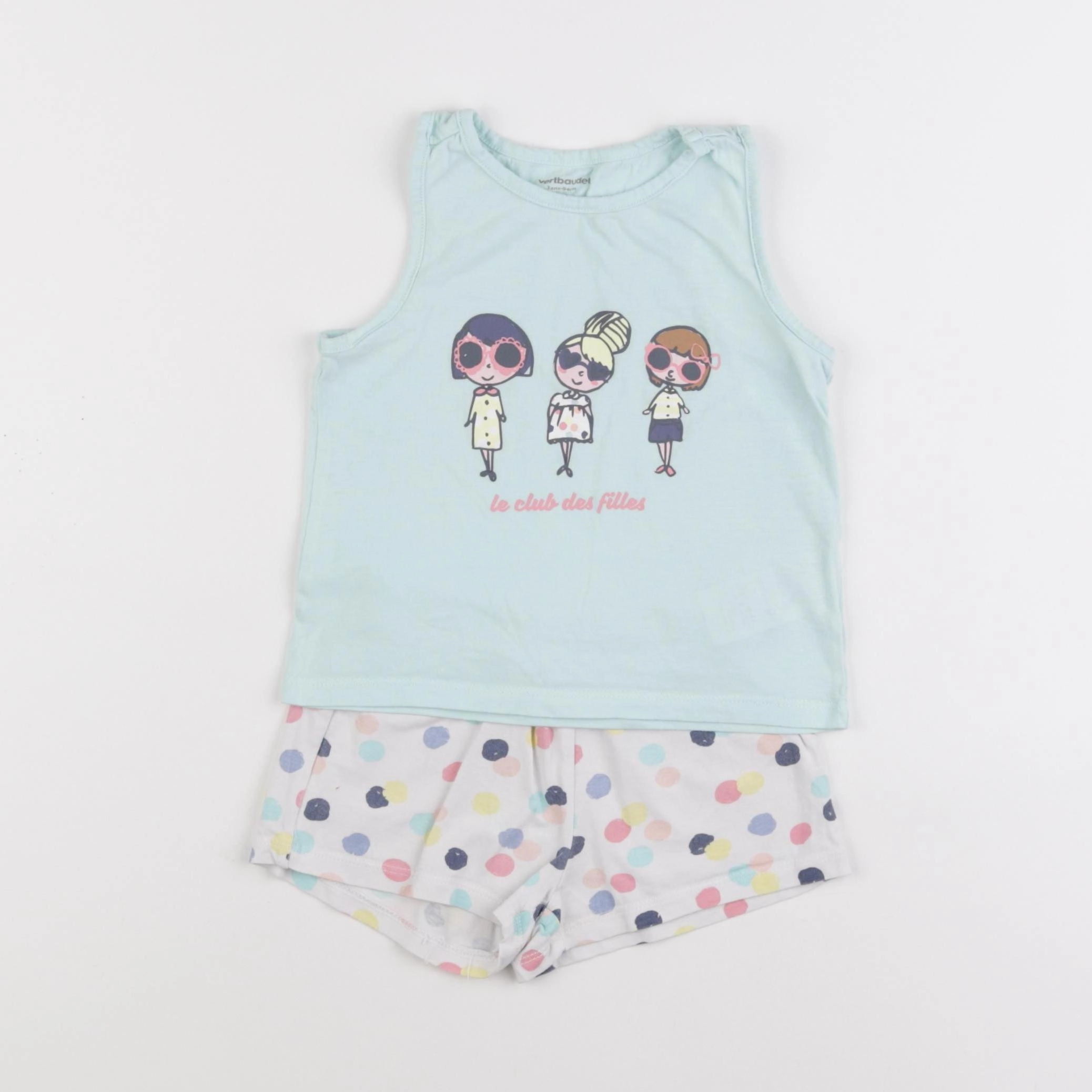Vertbaudet - pyjama coton vert - 3 ans