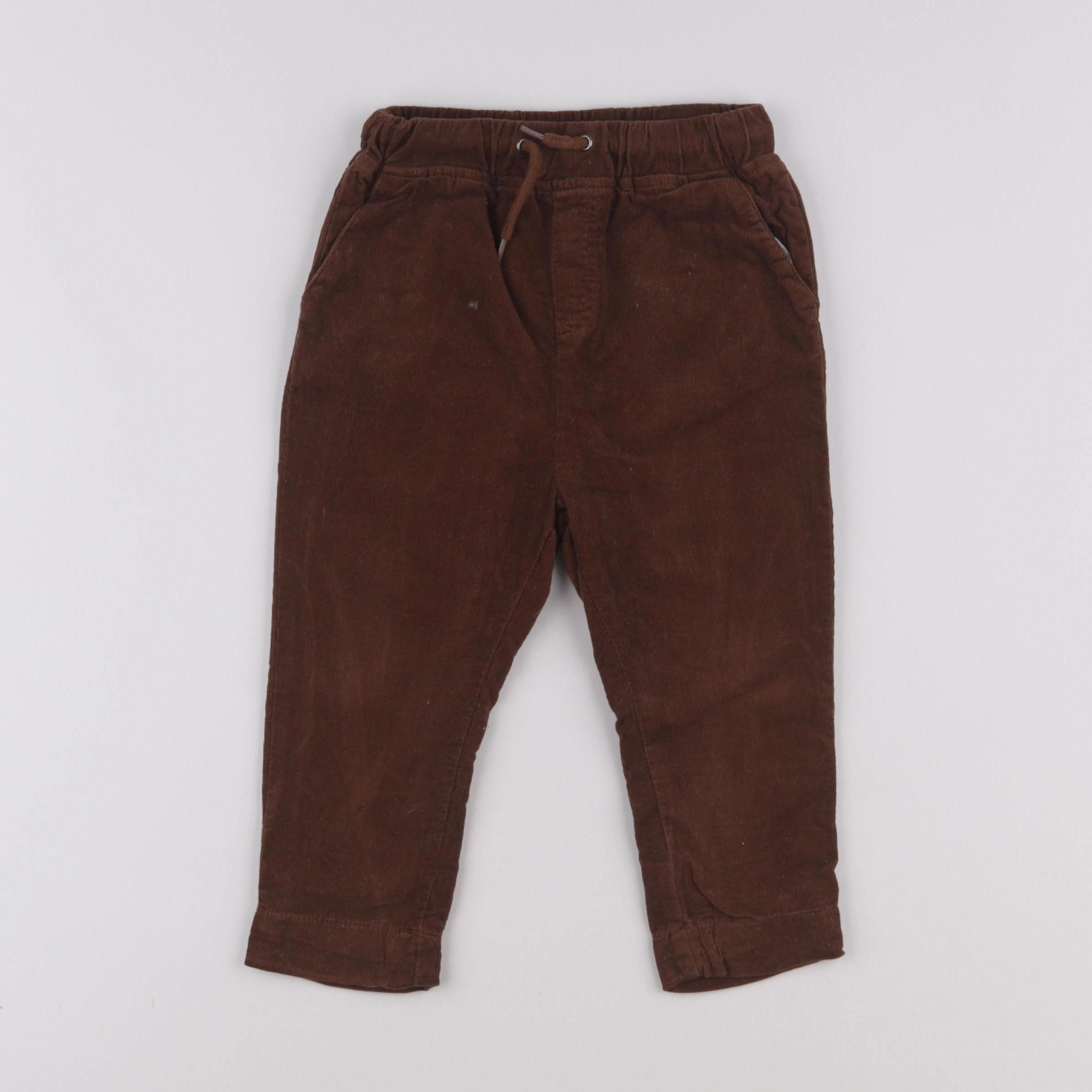 Vertbaudet - pantalon marron - 24 mois