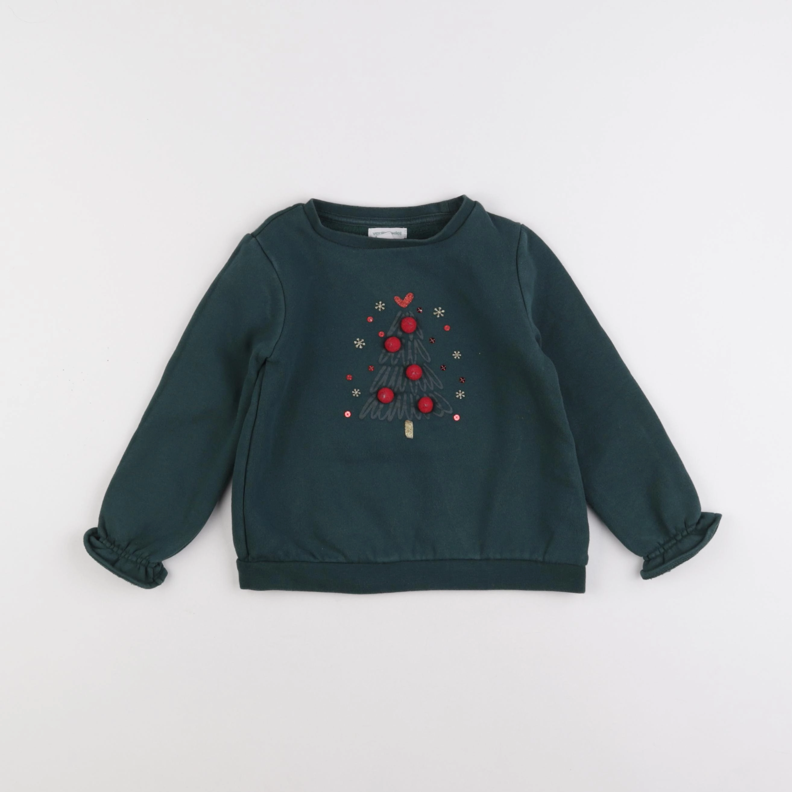 Vertbaudet - sweat vert - 4 ans
