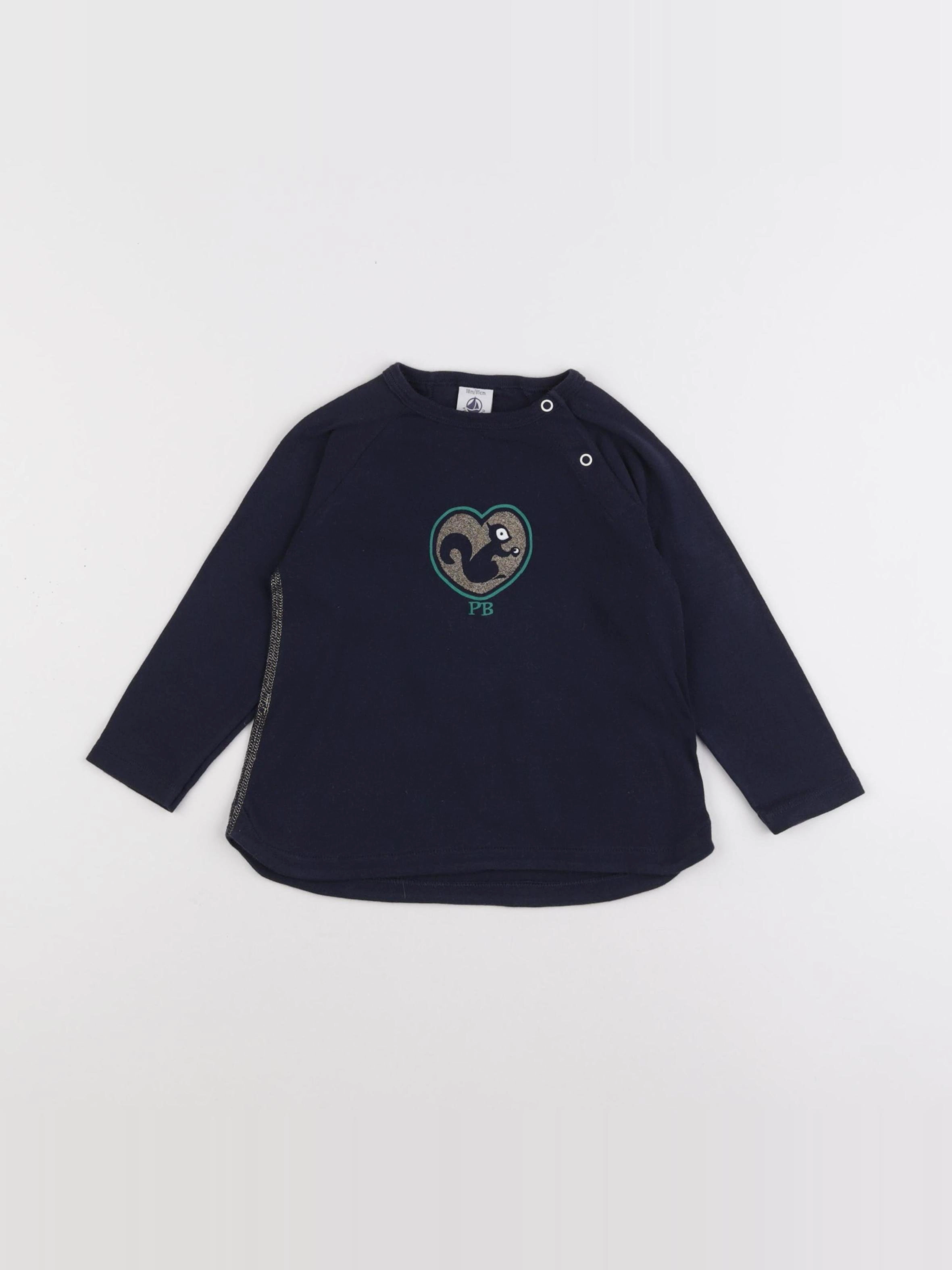 Petit Bateau - tee-shirt bleu - 18 mois