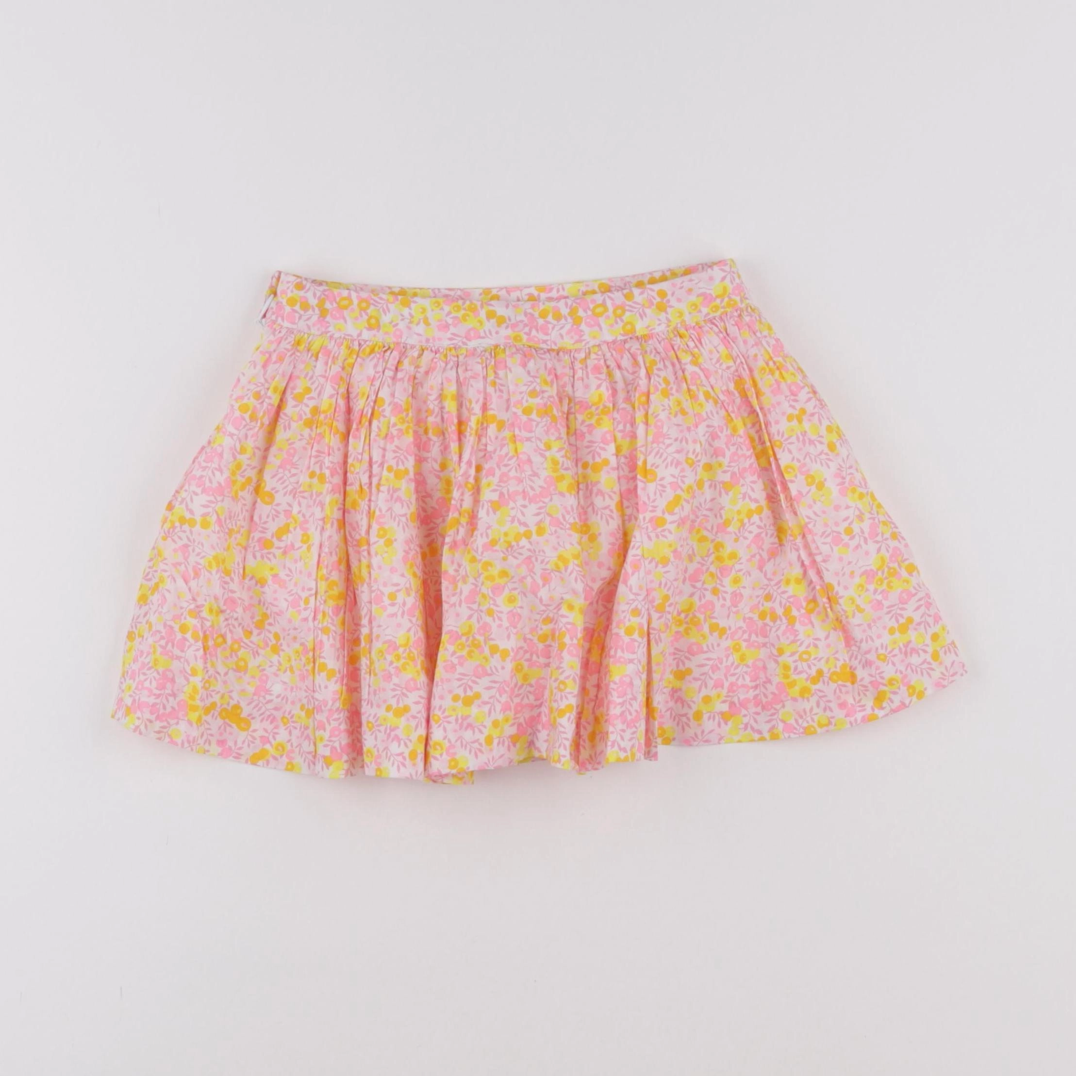 Jacadi - jupe liberty jaune, rose - 3 ans
