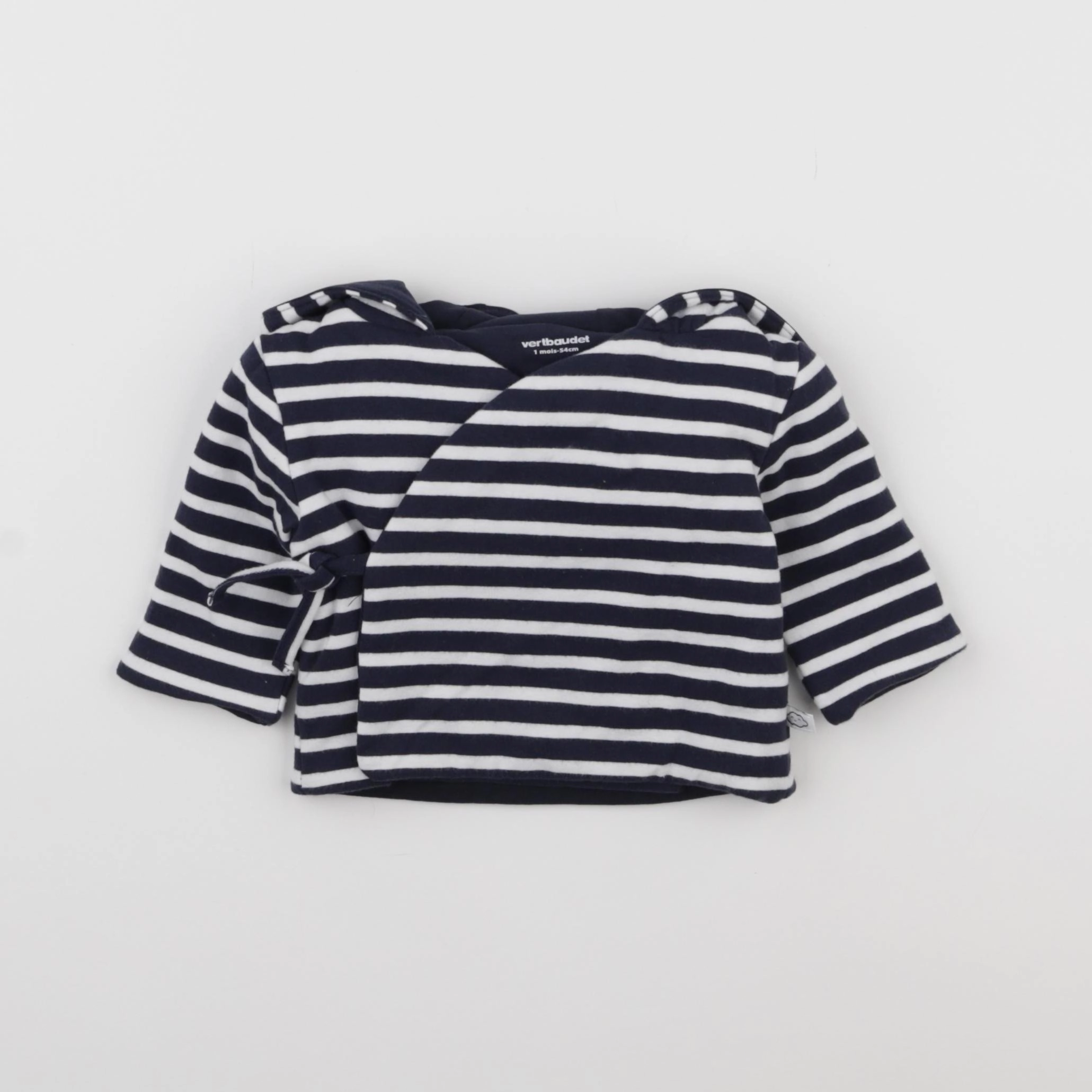 Vertbaudet - sweat bleu, blanc - 1 mois