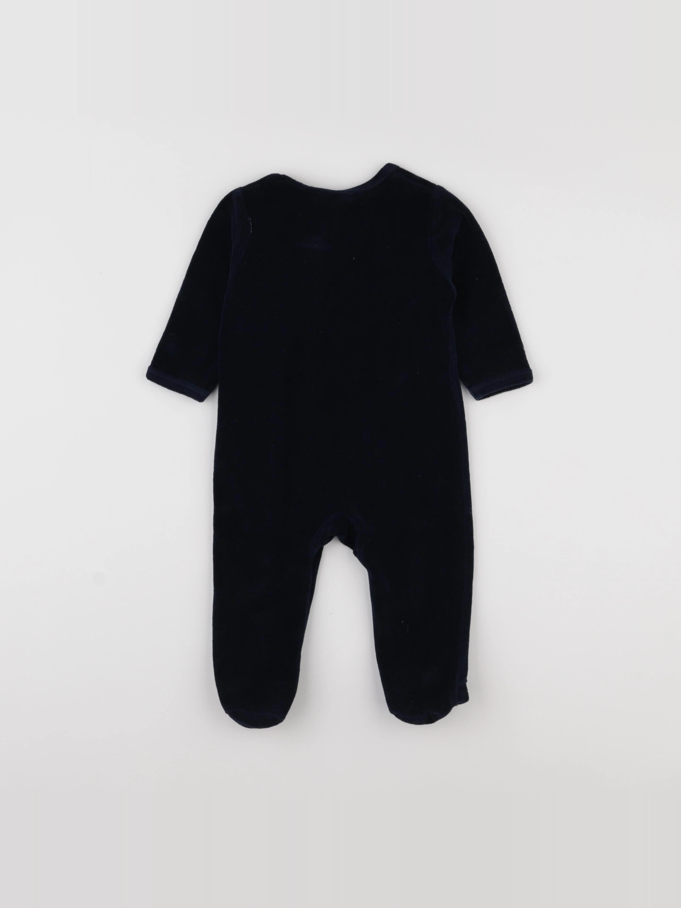 Vertbaudet - pyjama velours bleu - 9 mois