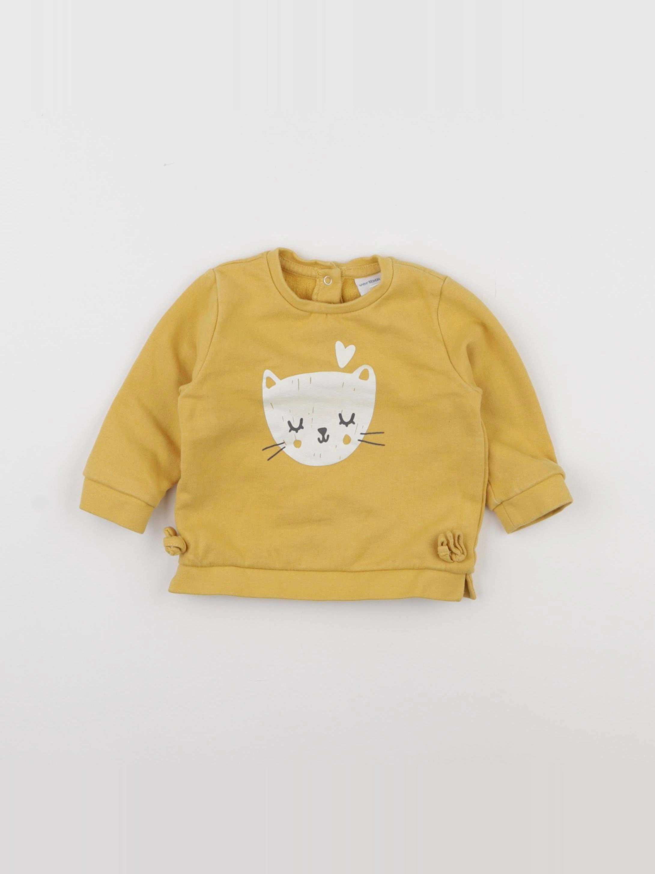 Vertbaudet - sweat jaune - 9 mois