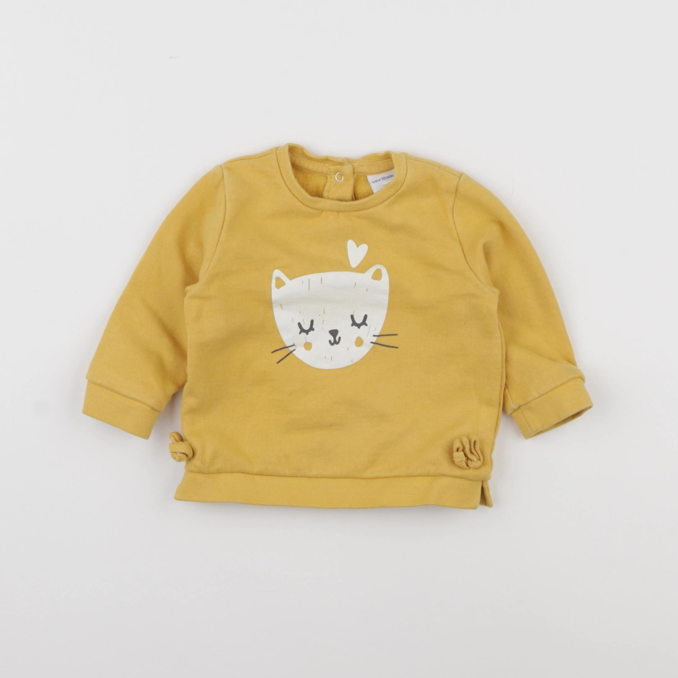 Vertbaudet - sweat jaune - 9 mois