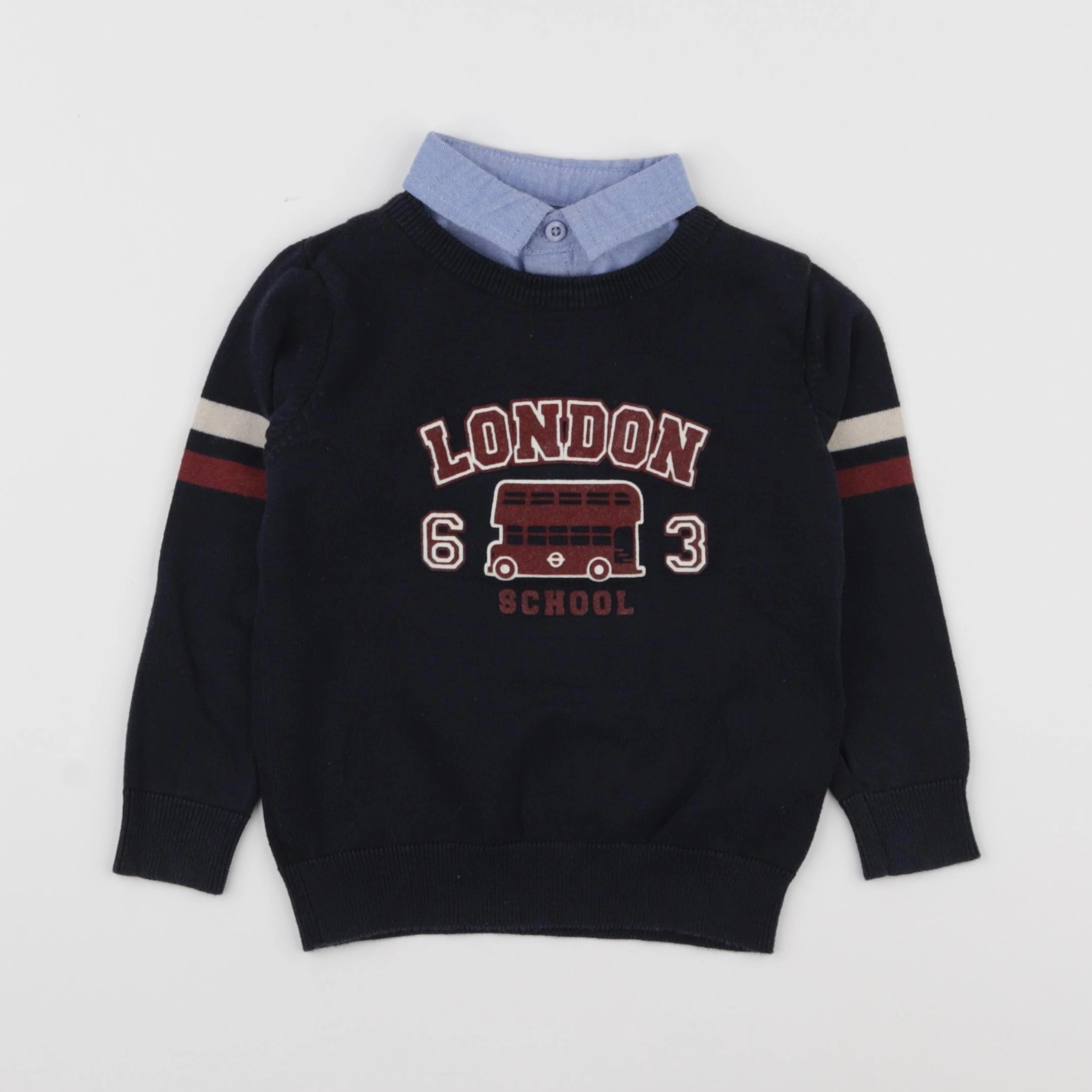 Vertbaudet - pull bleu - 3 ans