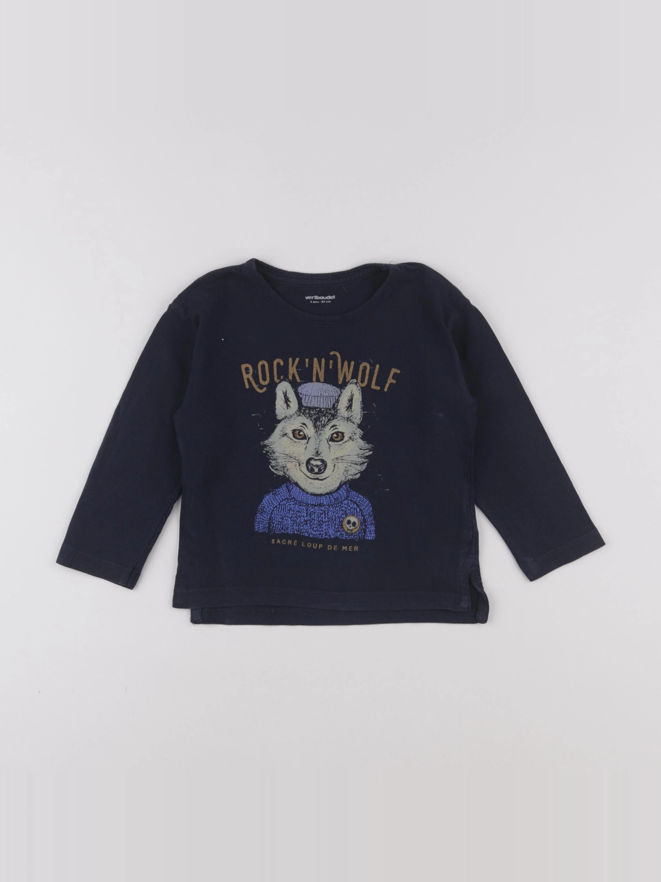 Vertbaudet - tee-shirt bleu - 3 ans