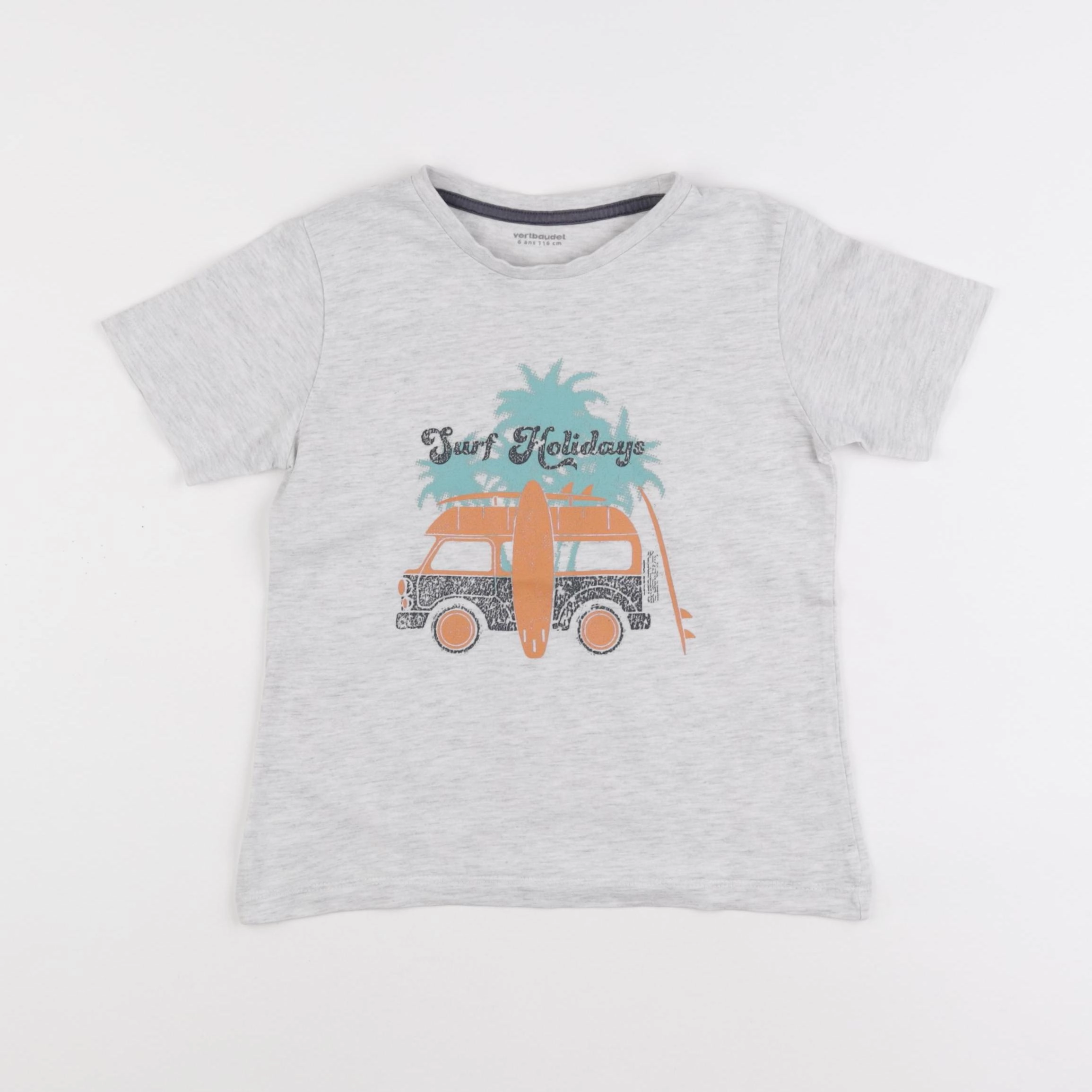 Vertbaudet - tee-shirt gris - 6 ans