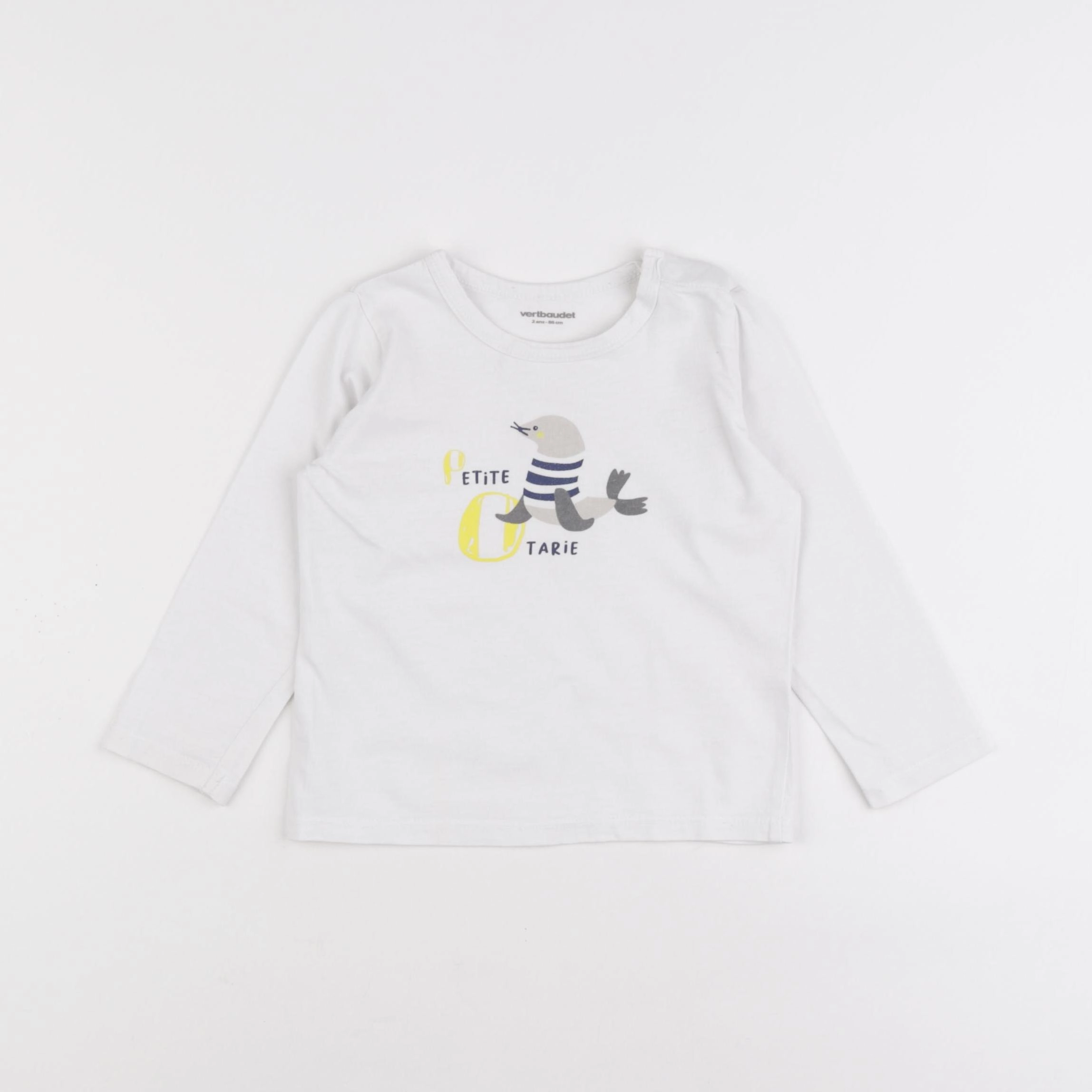 Vertbaudet - tee-shirt blanc - 2 ans