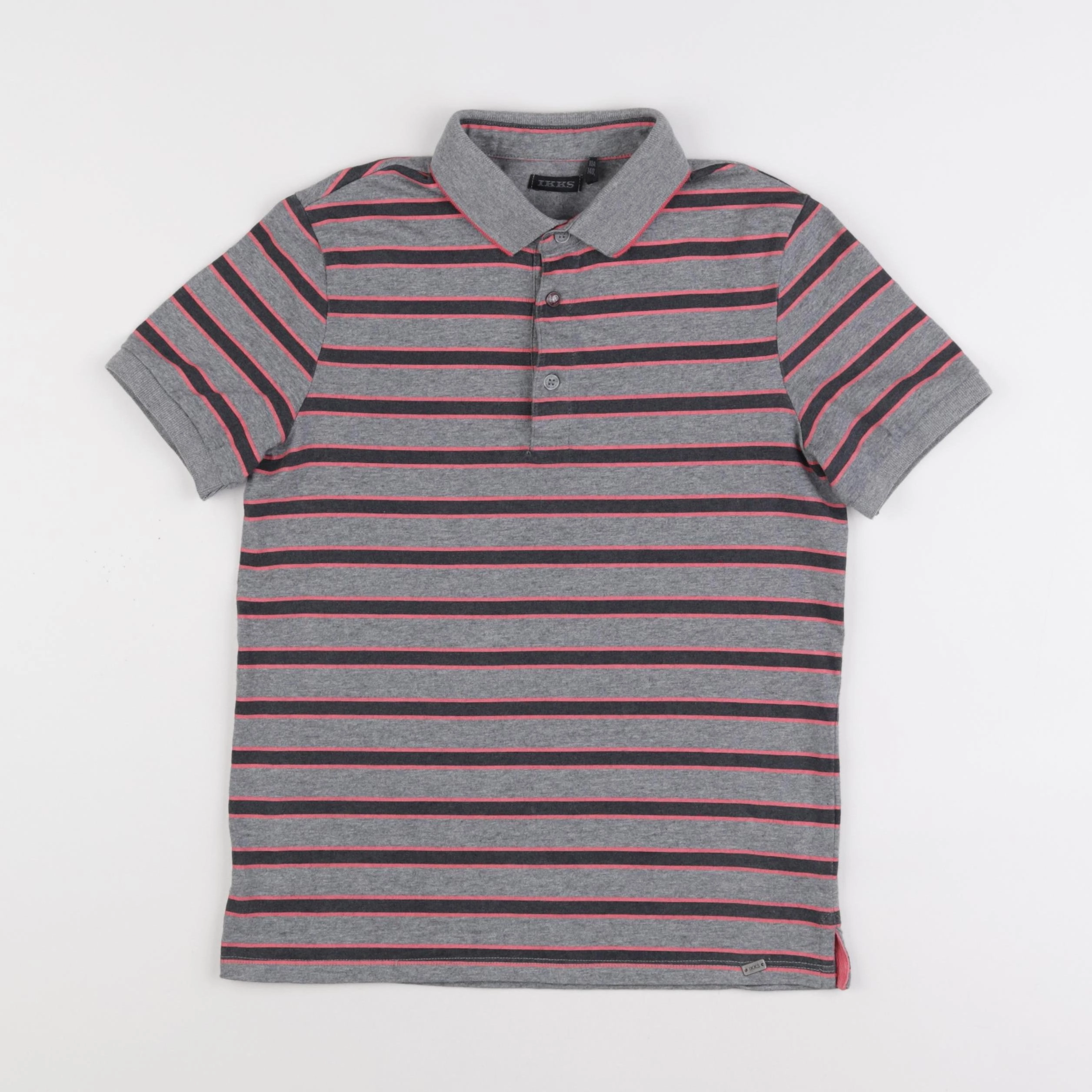 IKKS - polo gris, rose - 10 ans