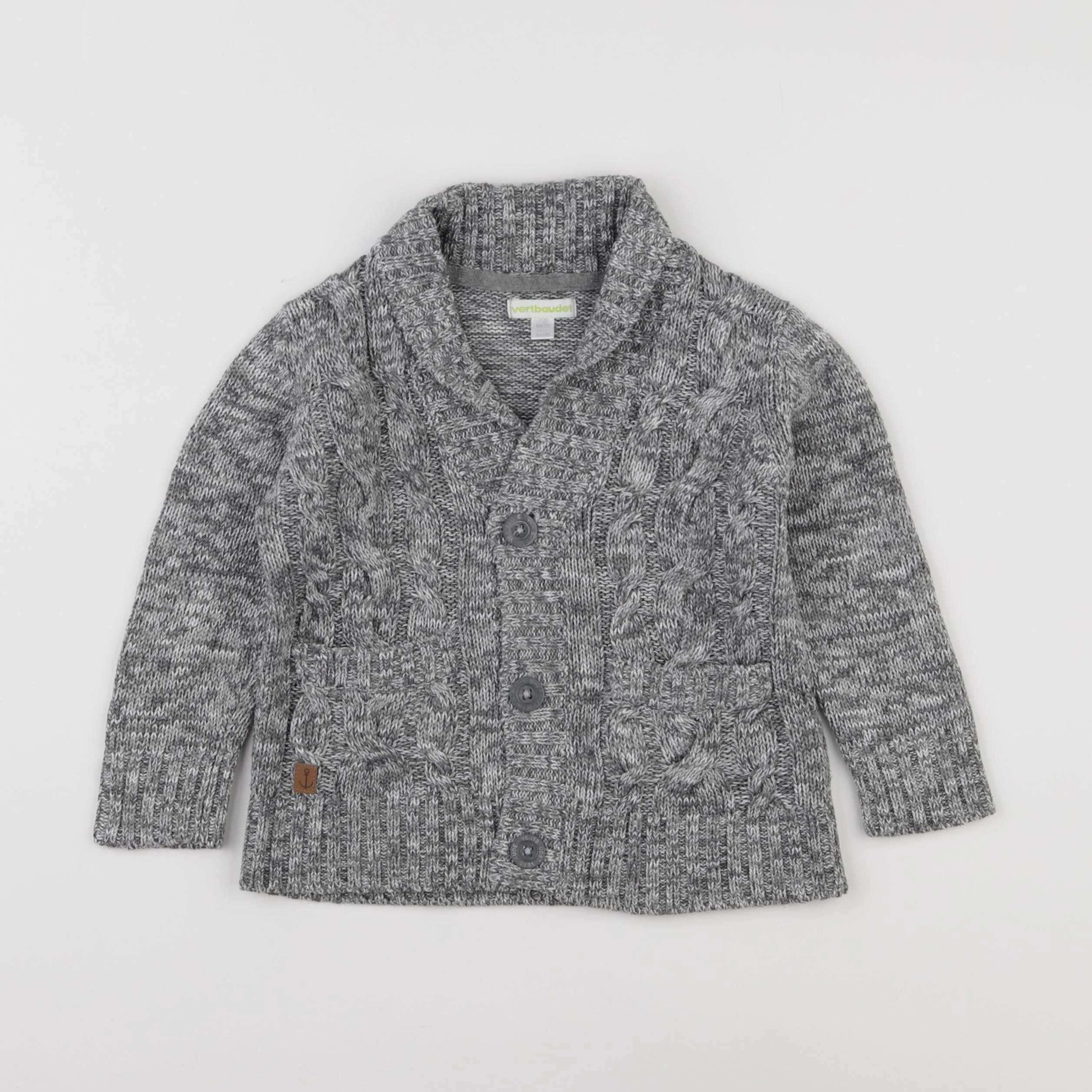 Vertbaudet - gilet gris - 3 ans