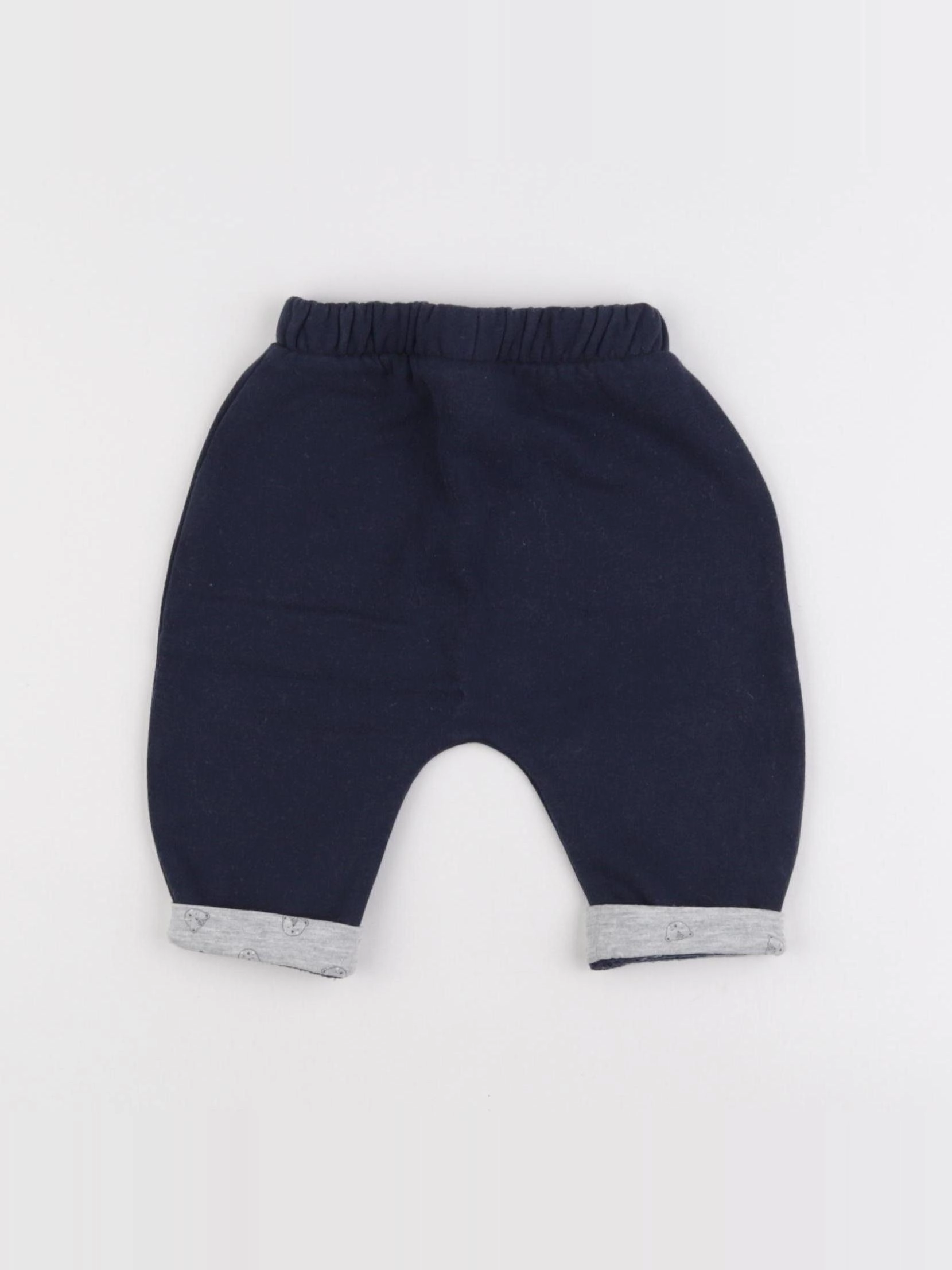 Vertbaudet - sarouel doublé bleu - 3 mois