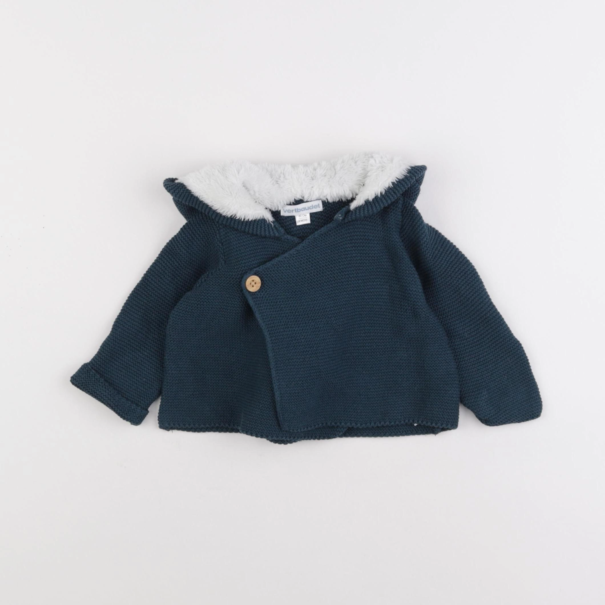 Vertbaudet - gilet bleu - 3 mois