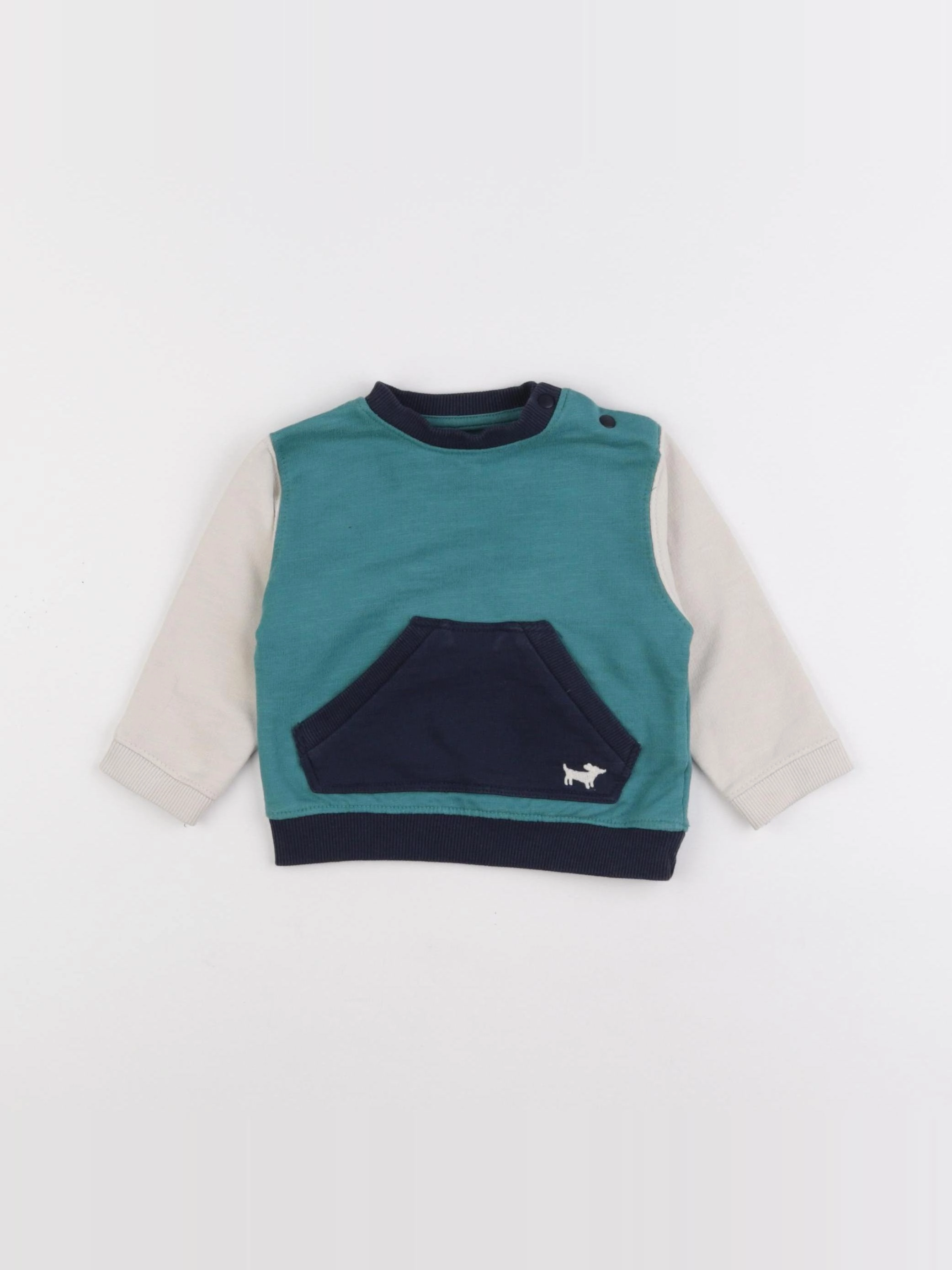 Boutchou - sweat beige, vert - 9 mois