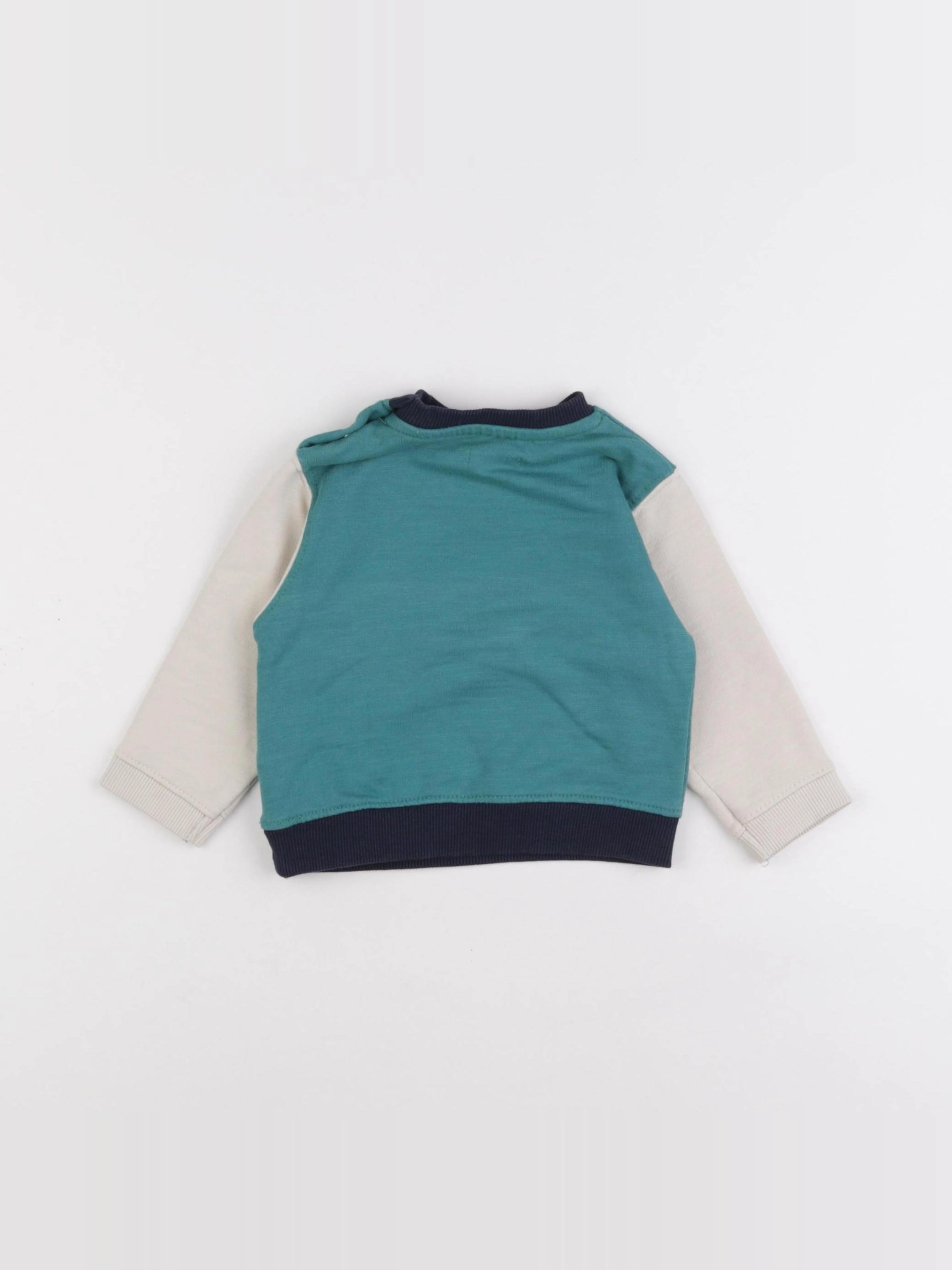 Boutchou - sweat beige, vert - 9 mois