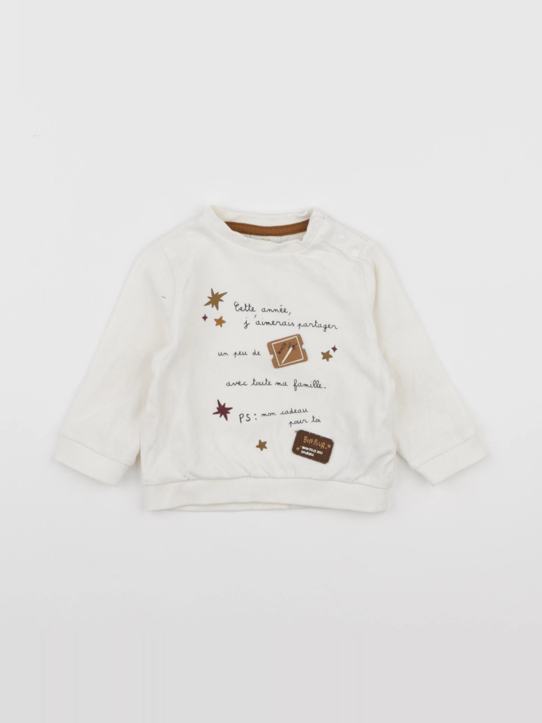 Tape à l'oeil - sweat beige - 6 mois