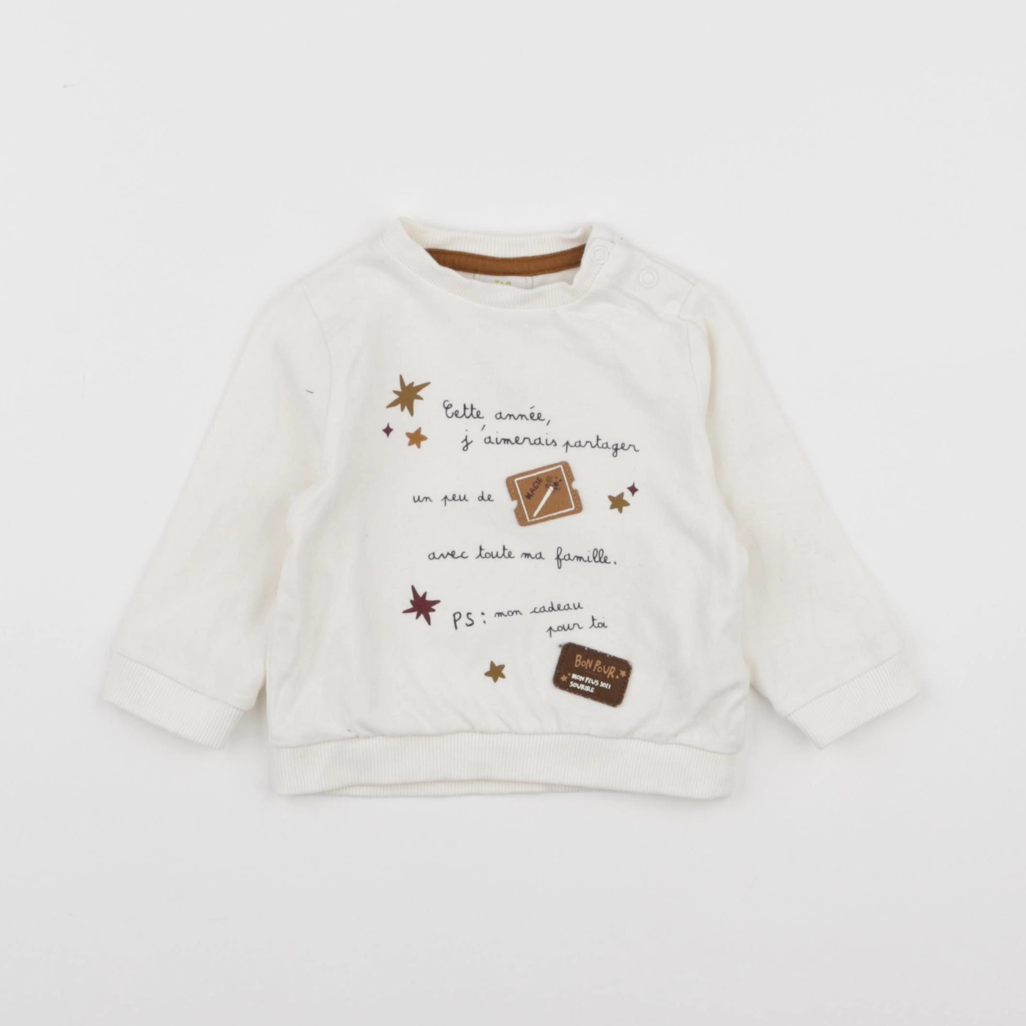 Tape à l'oeil - sweat beige - 6 mois