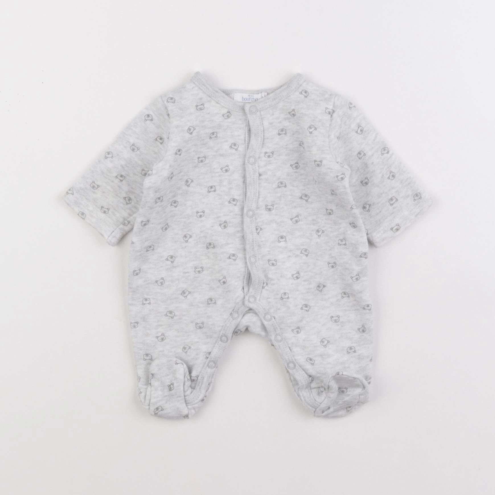 Boutchou - pyjama coton gris - 0 mois
