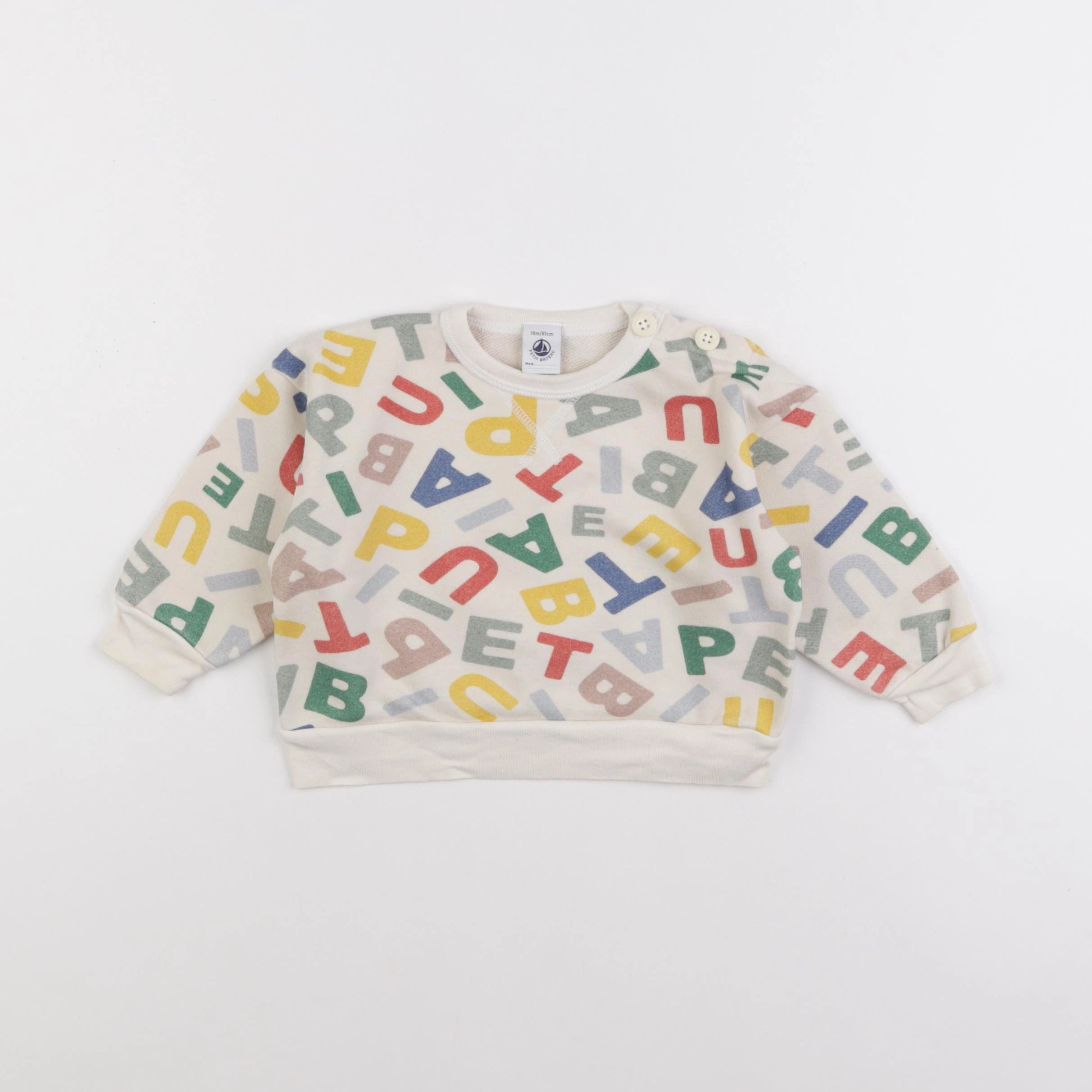 Petit Bateau - sweat gris - 18 mois