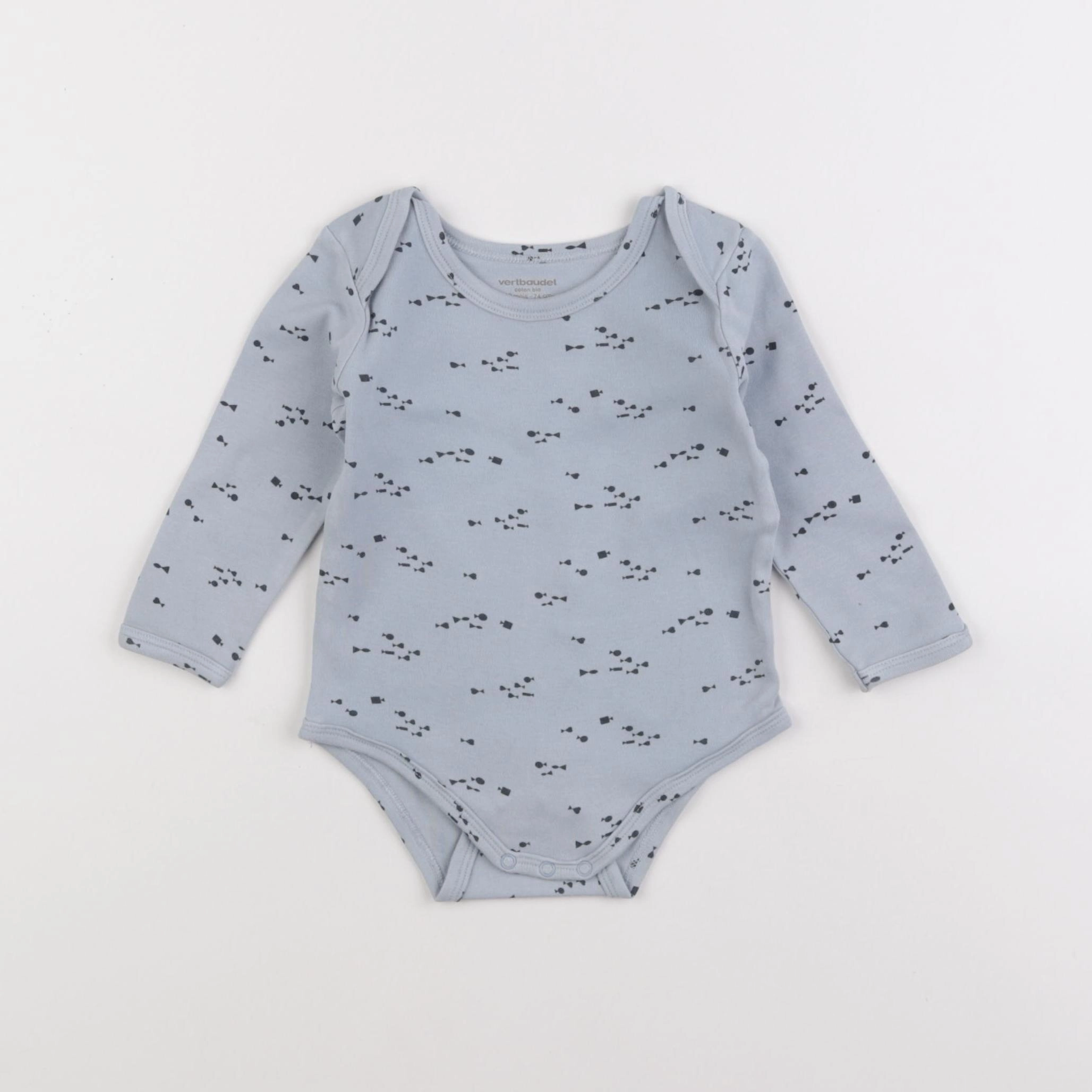 Vertbaudet - body bleu - 12 mois
