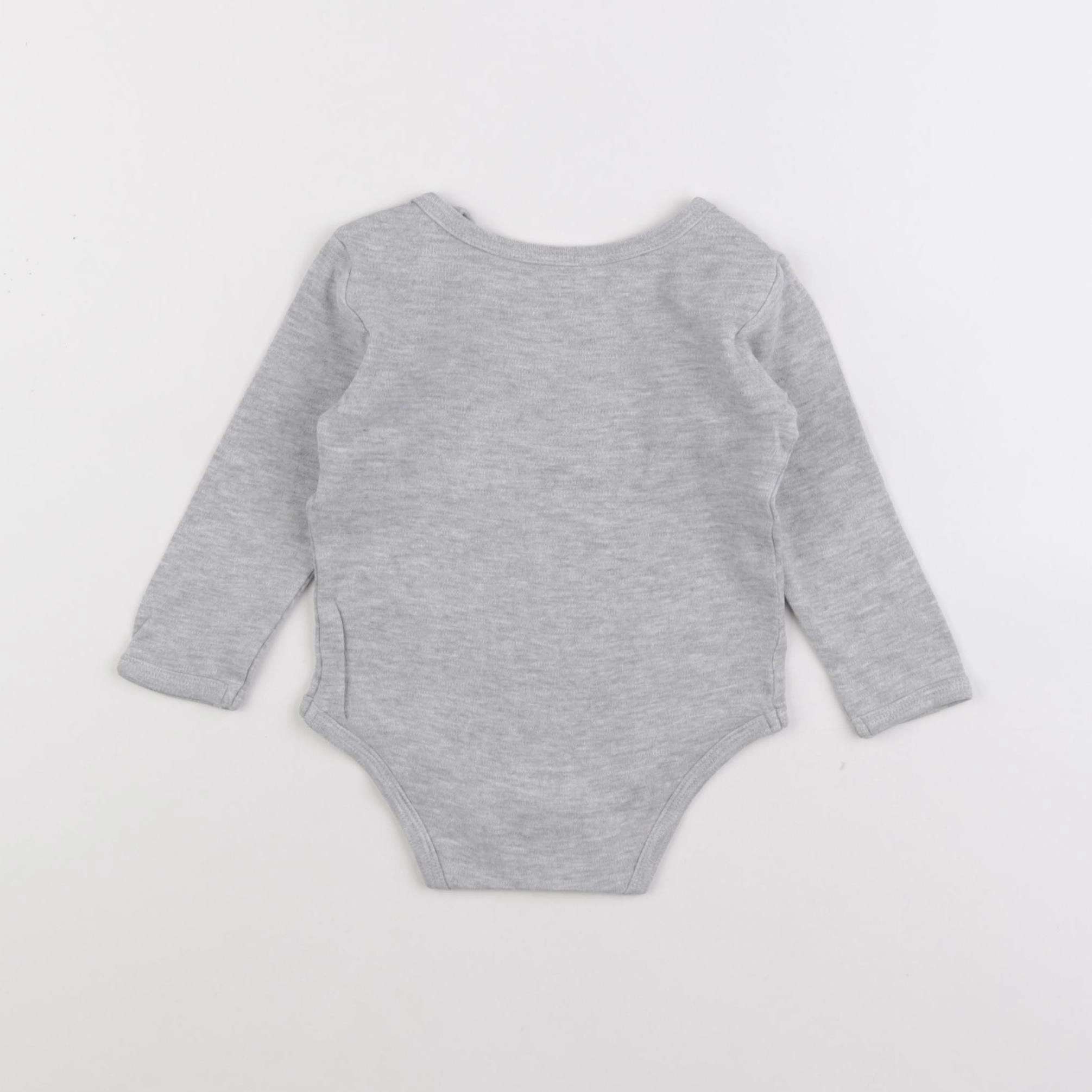 Vertbaudet - body gris - 12 mois