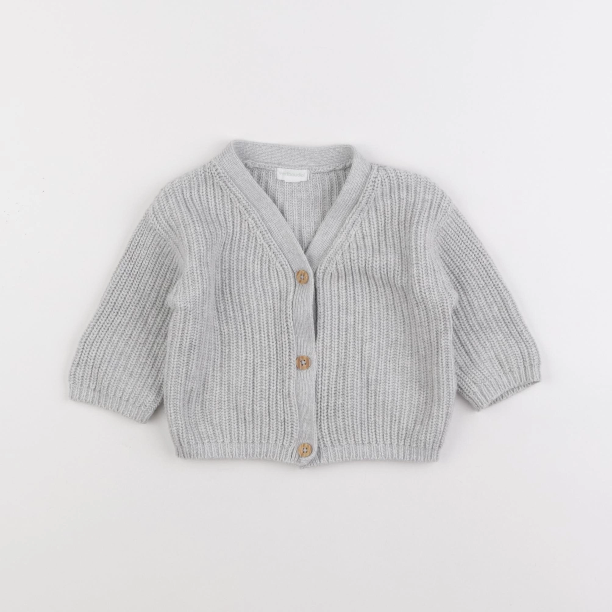 Vertbaudet - gilet gris - 6 mois