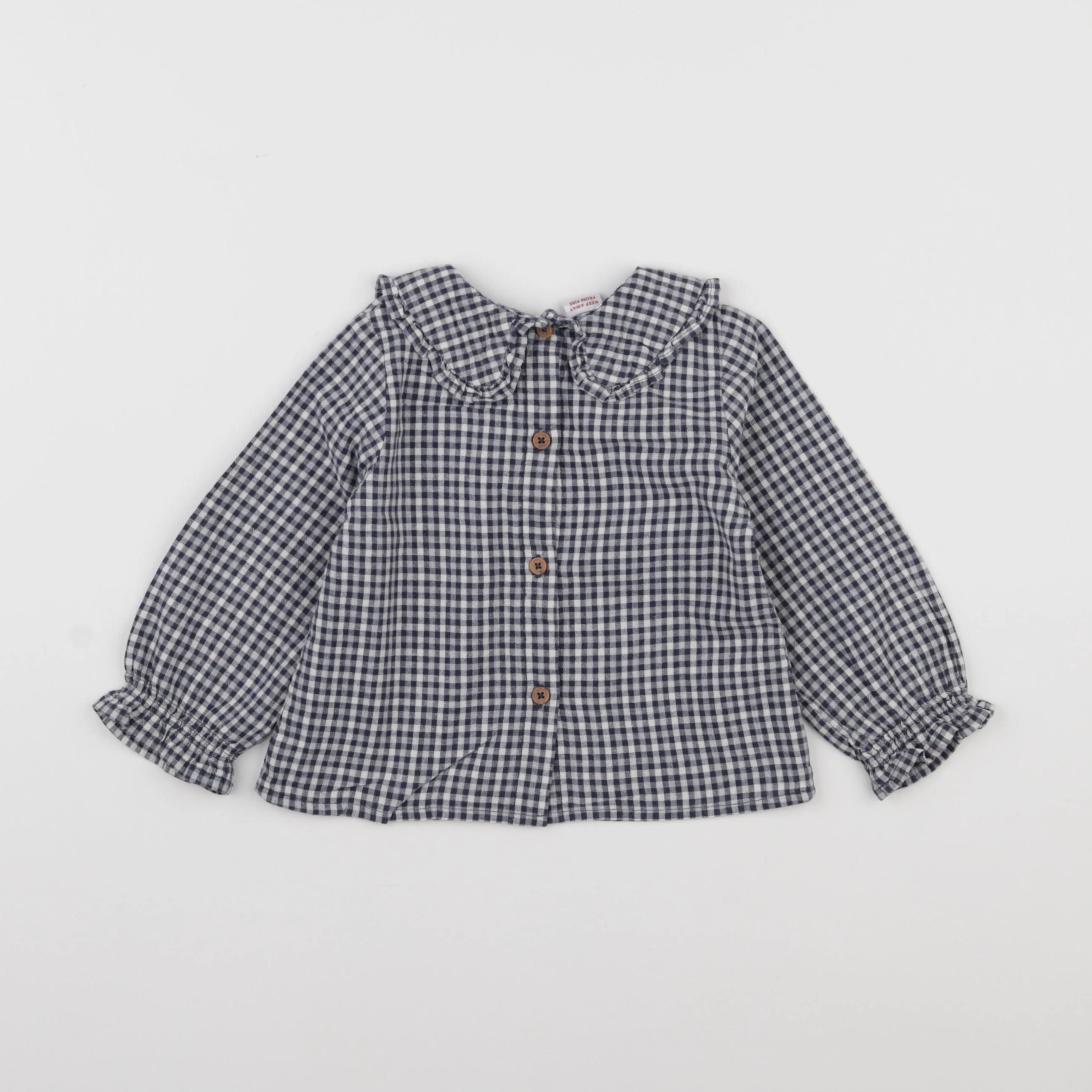 Mango - blouse bleu - 12/18 mois